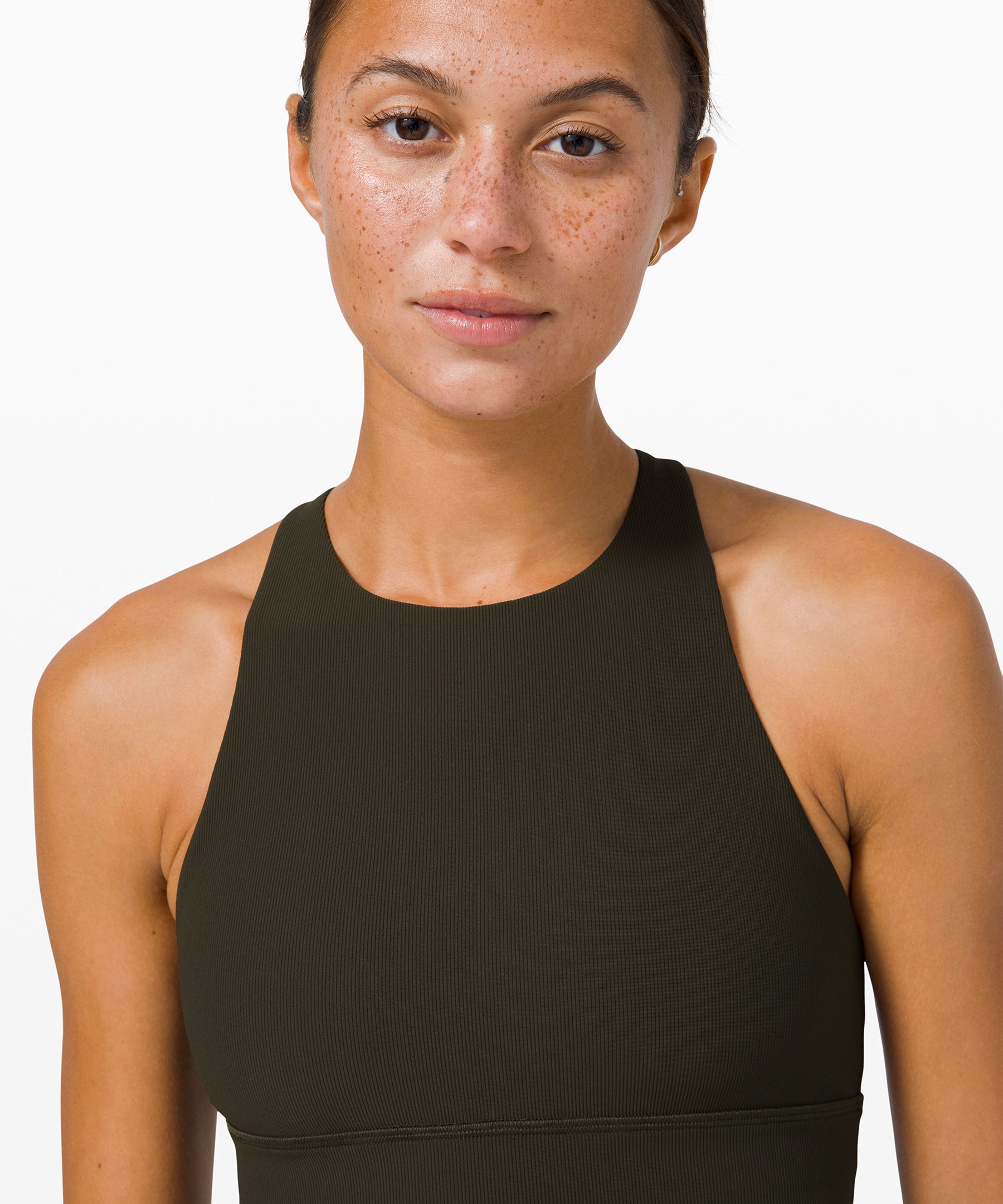 Energy Bra High Neck Long Line Rib *Medium Support