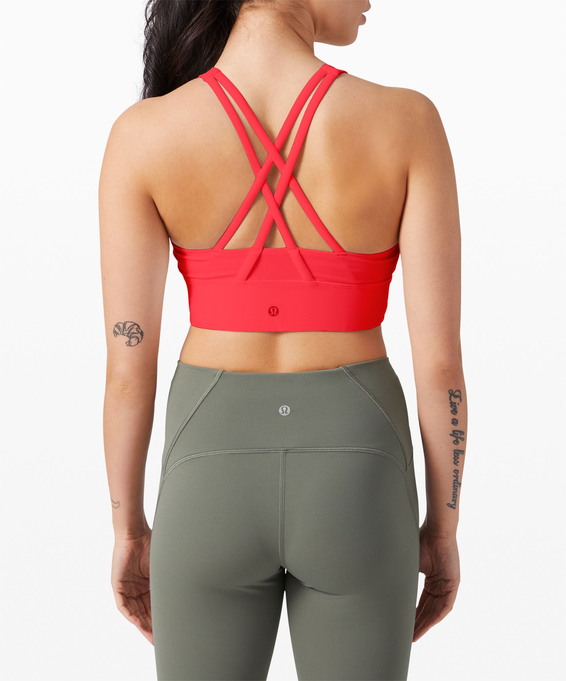 lululemon Energy Gerippter, hochgeschlossener Longline-BH *Mittlerer Halt, B –D Cups