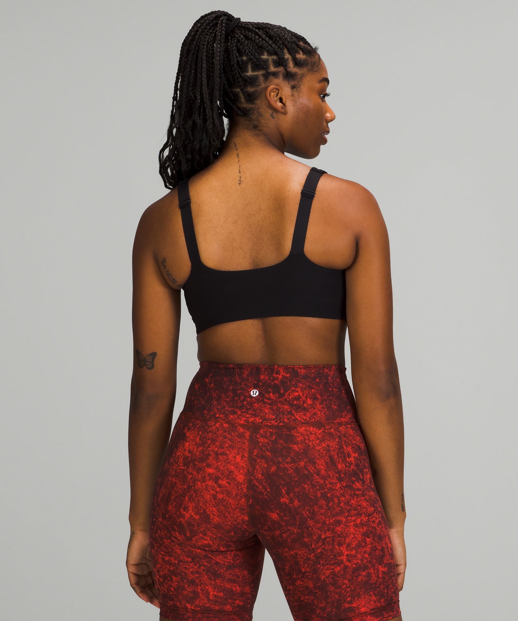 Lululemon Women's Sweat Times Bra Carmine True Red Black / Black