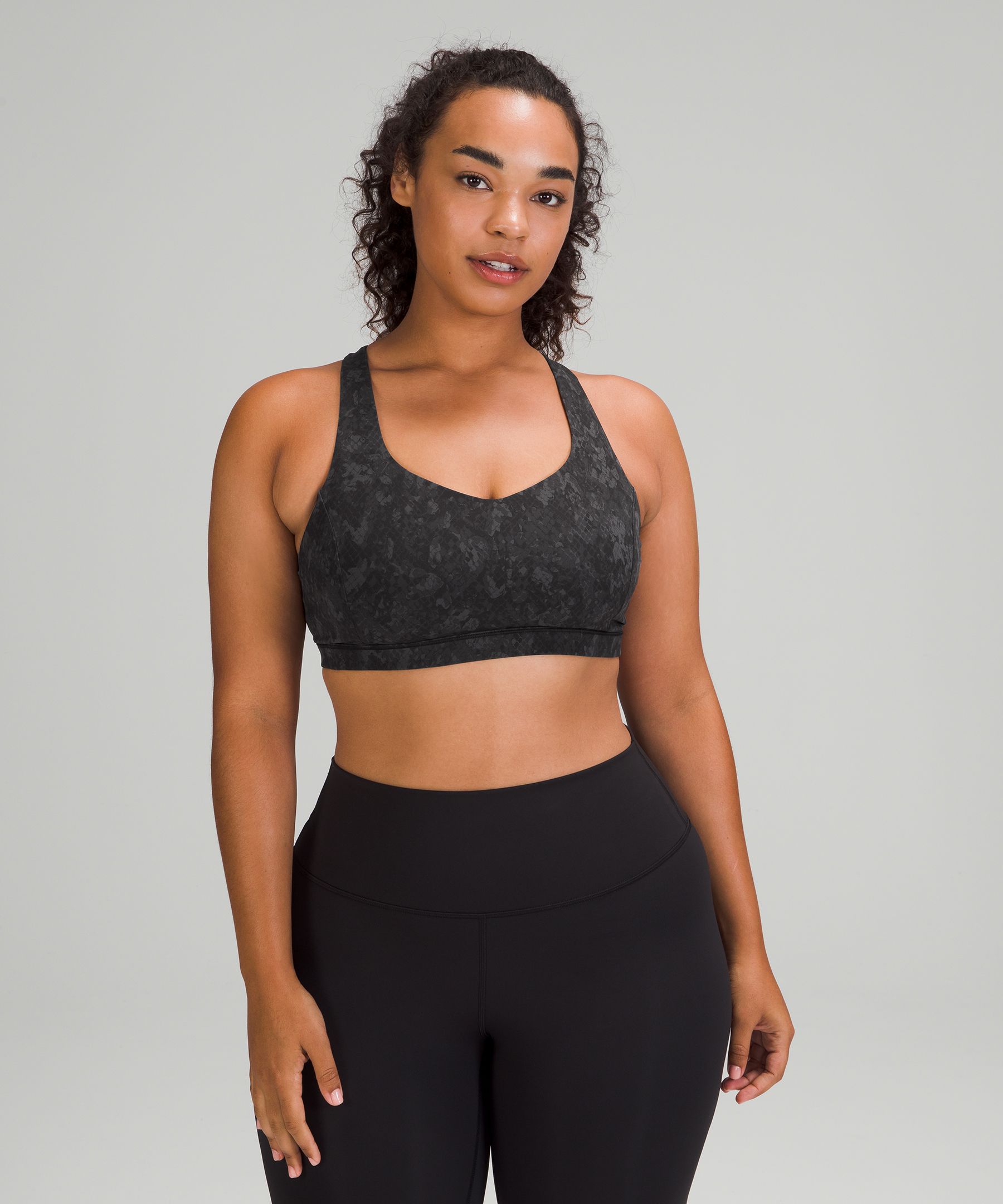 Lululemon Free To Be Serene Bra Light Support, C/d Cup In Hideaway Camo Deep Coal Multi