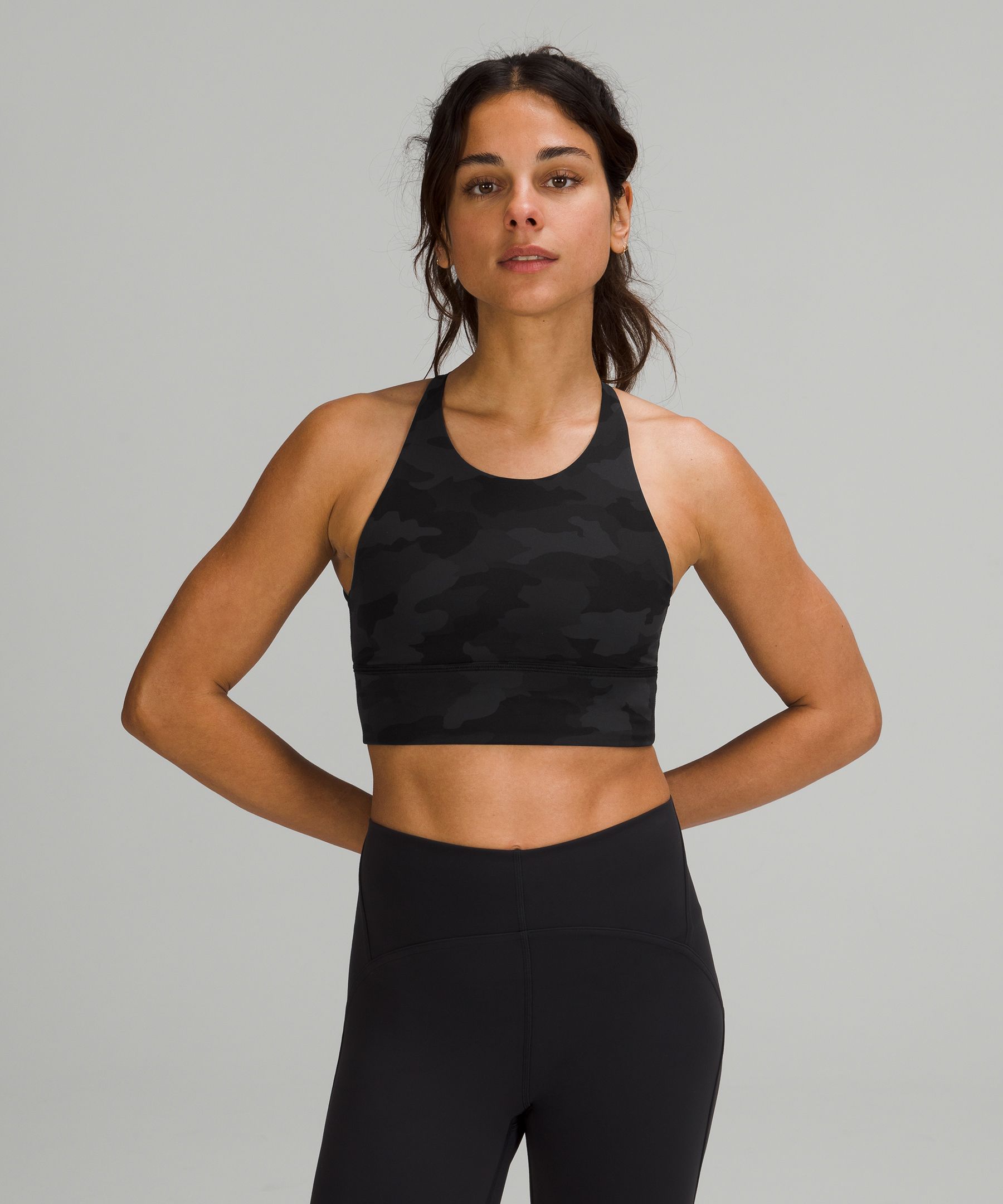 Lululemon Free To Be Bra *High Neck - Incognito Camo Multi Grey - lulu  fanatics