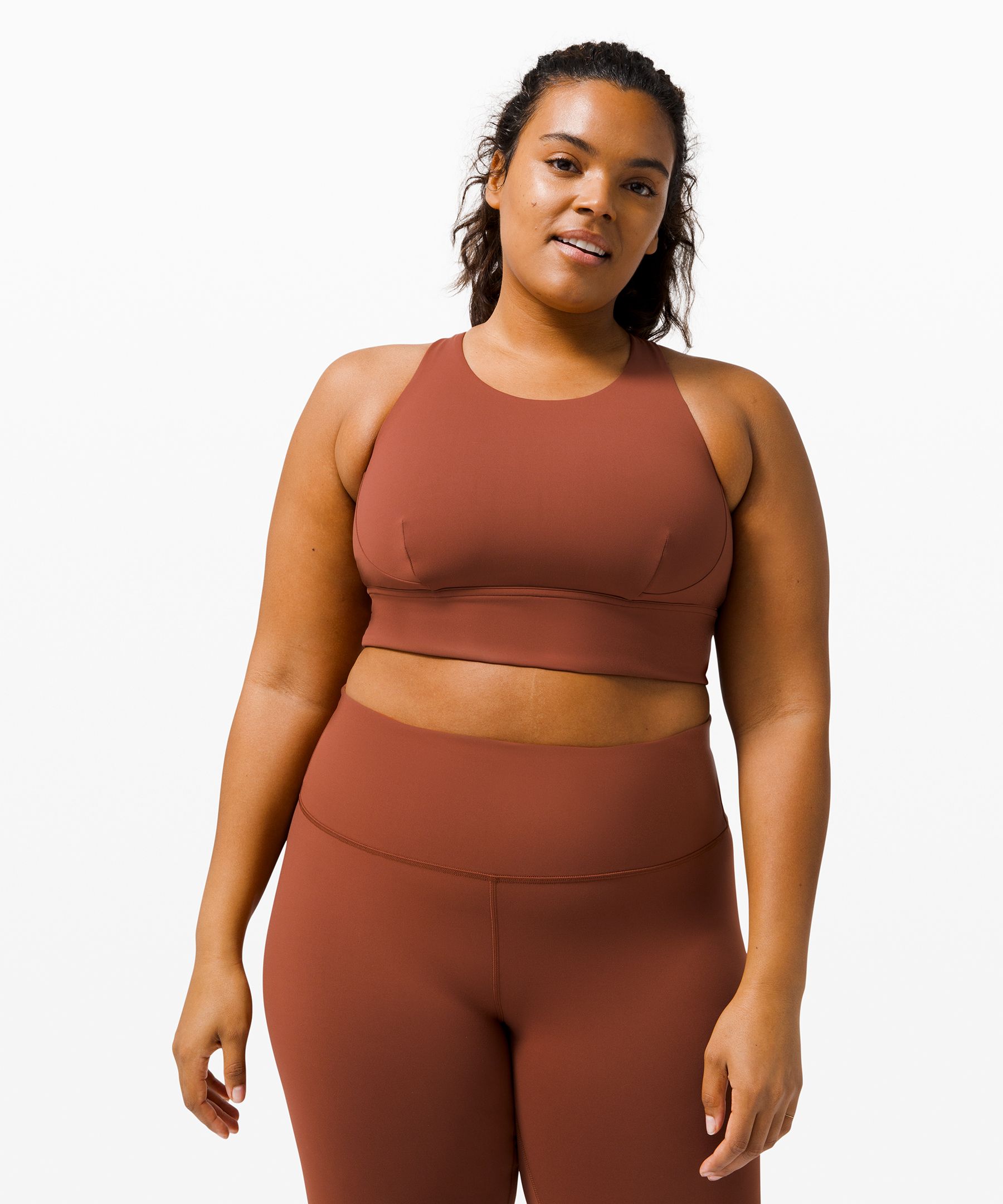 Lululemon Wunder Train Longline Bra Medium Support, C/d Cup In Dark  Terracotta