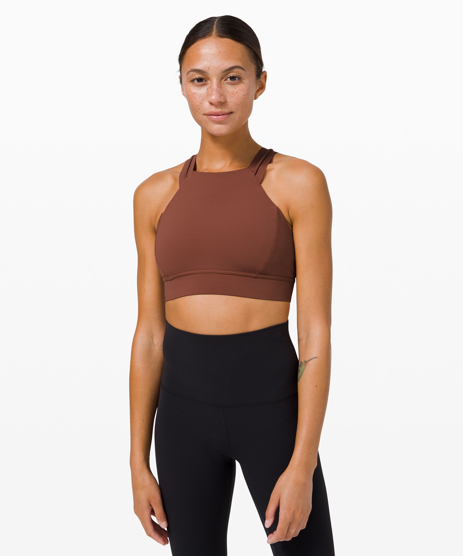 Lululemon - Black Strong At Heart High Neckline Strapy Back Sports