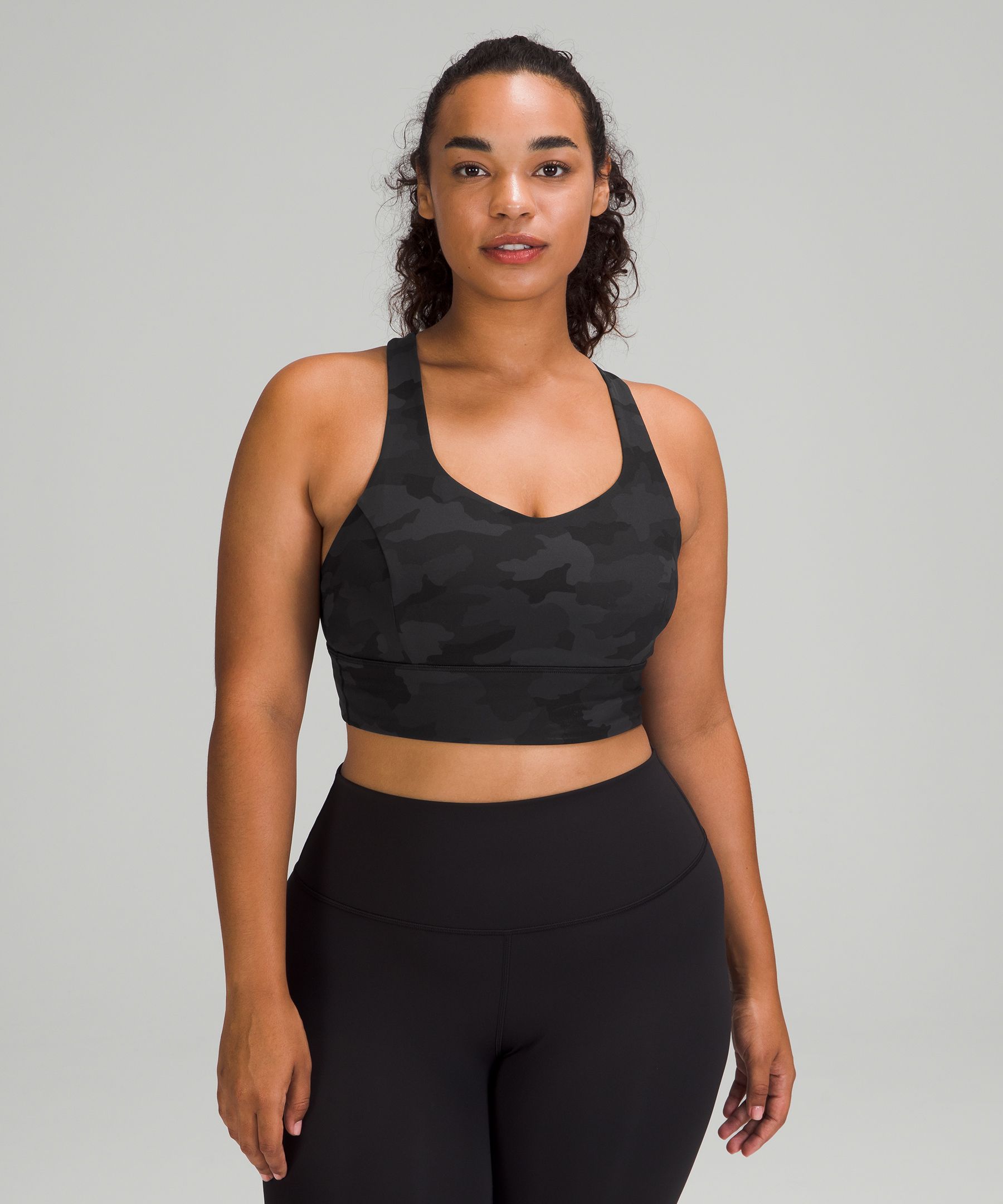 Lululemon Free To Be Serene Longline Bra Light Support, C/d Cups In Heritage 365 Camo Deep Coal