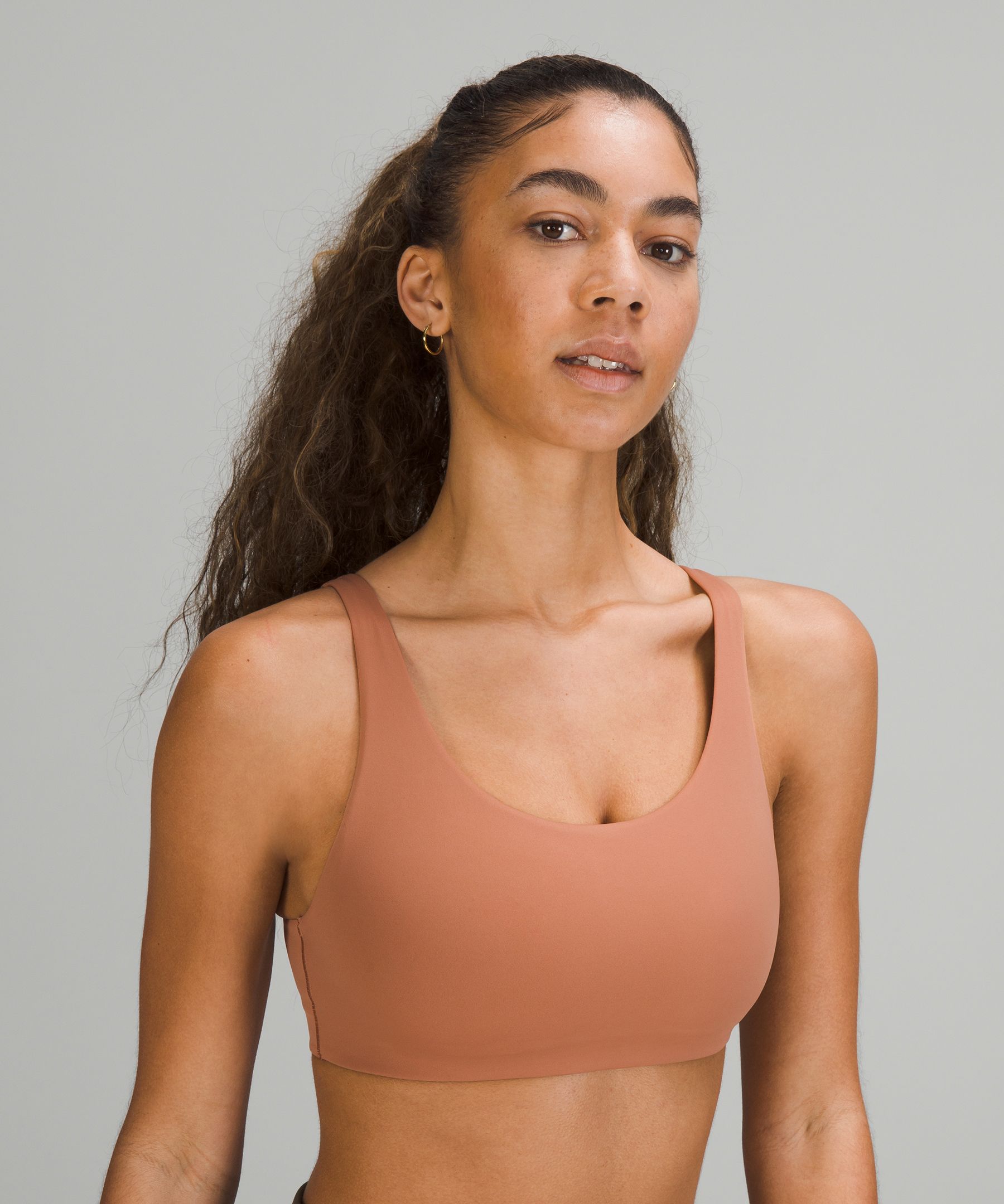 Lululemon In Alignment Straight Strap Bra *light Support, C/d Cup -  Crescendo Speckle Rhino Grey Black