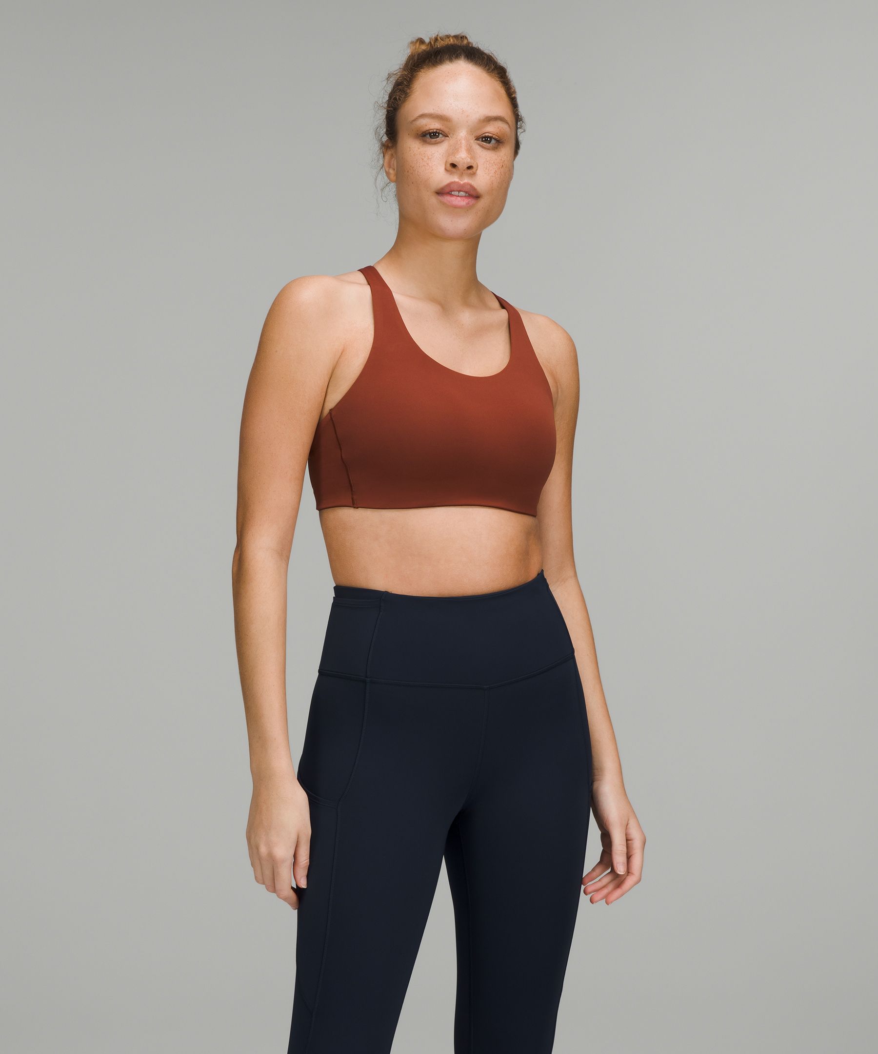 Lululemon Energy Bra High Support, B-ddd Cups In Date Brown