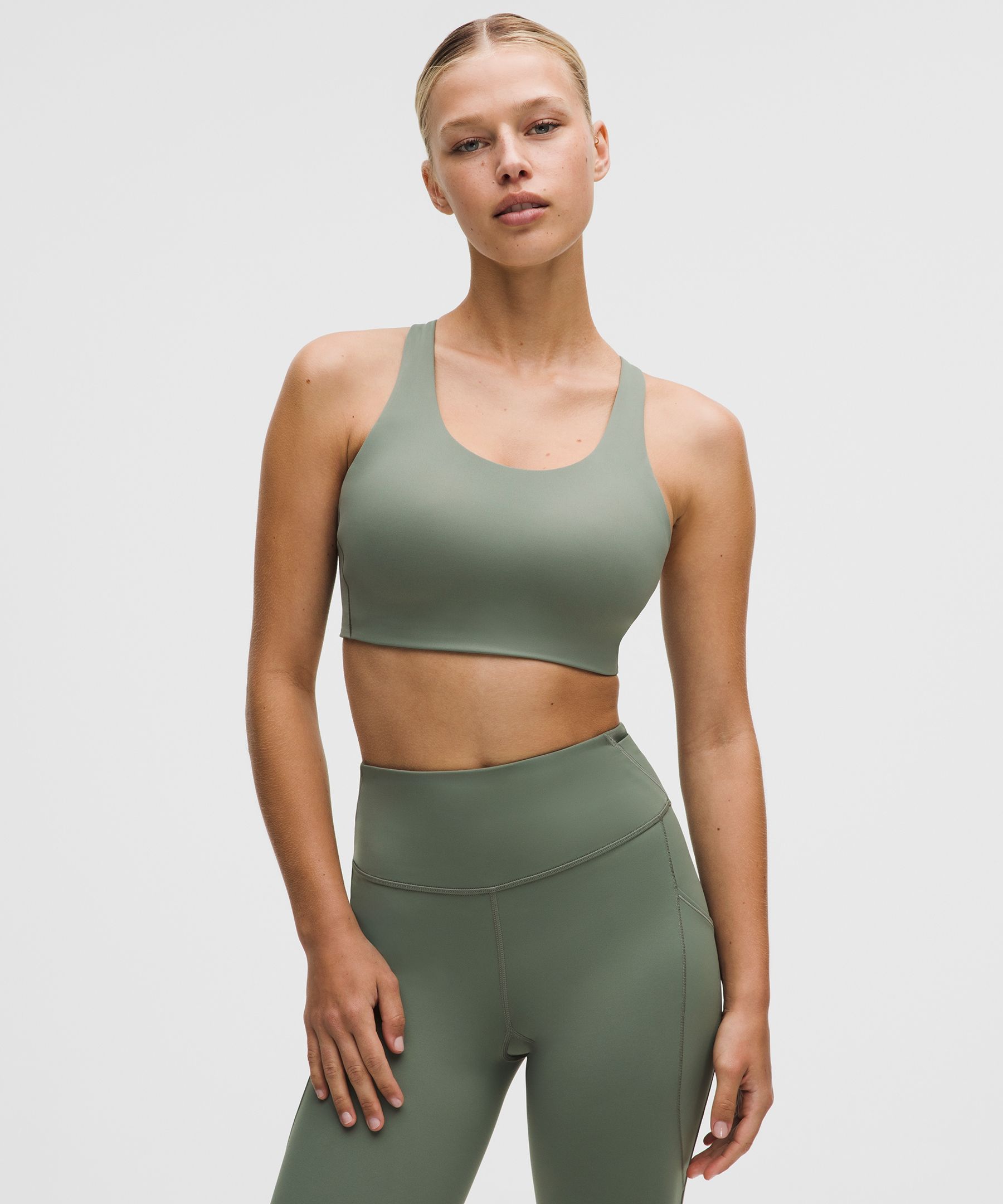 lululemon – Women’s Energy Sports Bra High Support, B-G Cups – Color Green/Pastel – Size 8