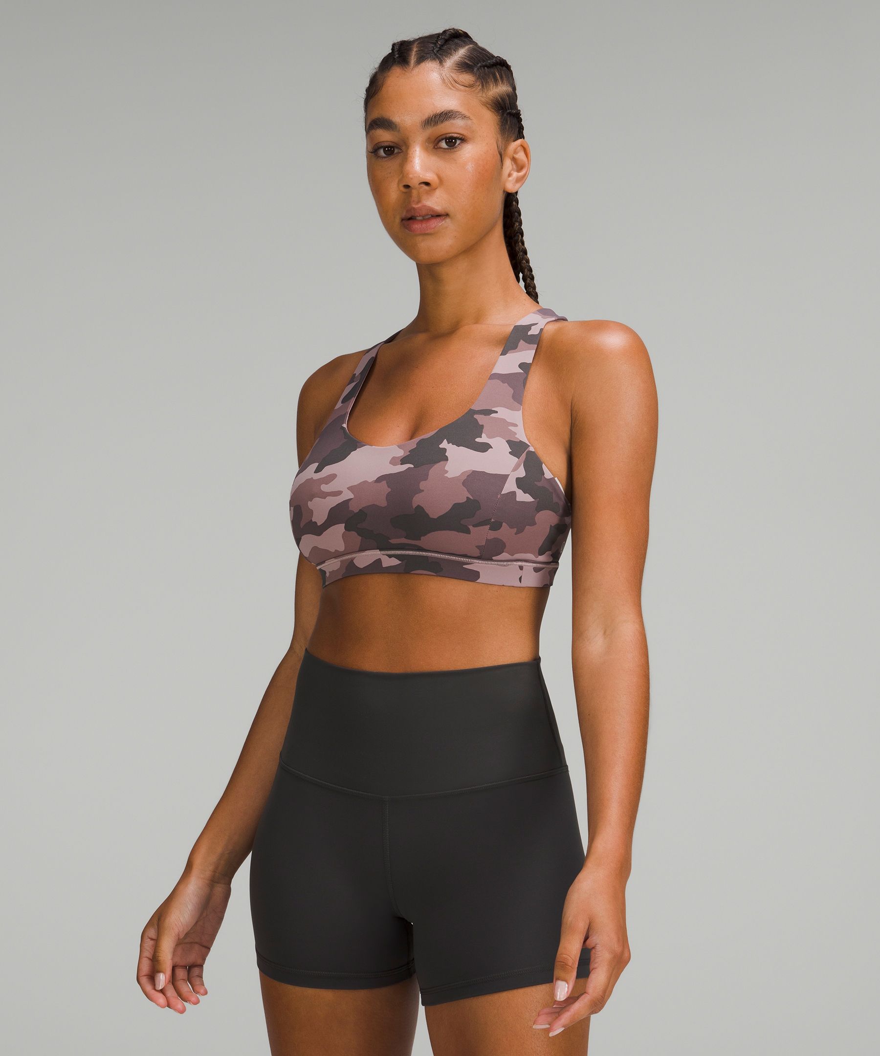 Lululemon Free To Be Serene Bra Light Support, C/d Cup In Heritage 365 Camo Misty Mauve