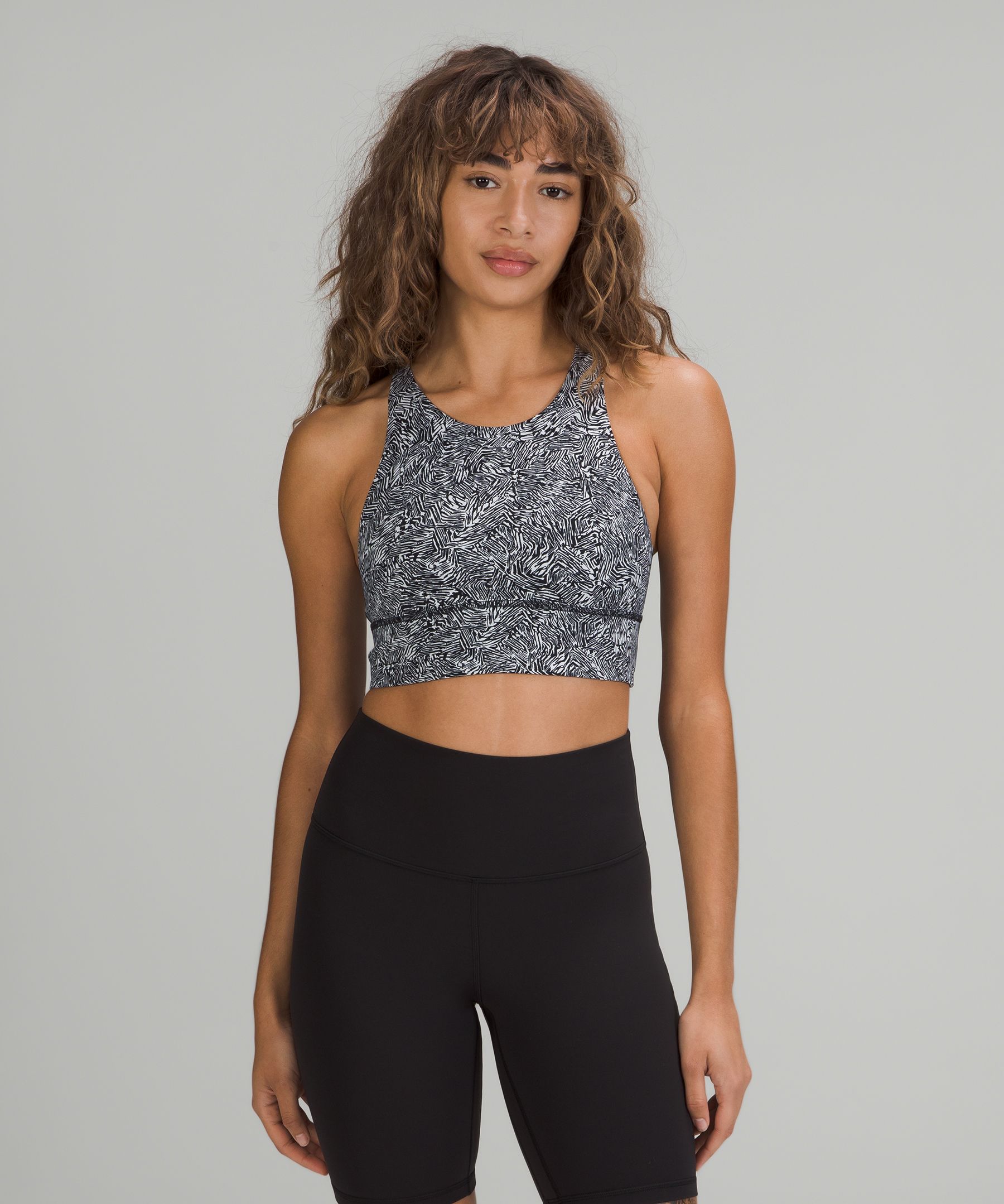 Lululemon Wild Light Support, A/b Cup In Offbeat Alpine White Black