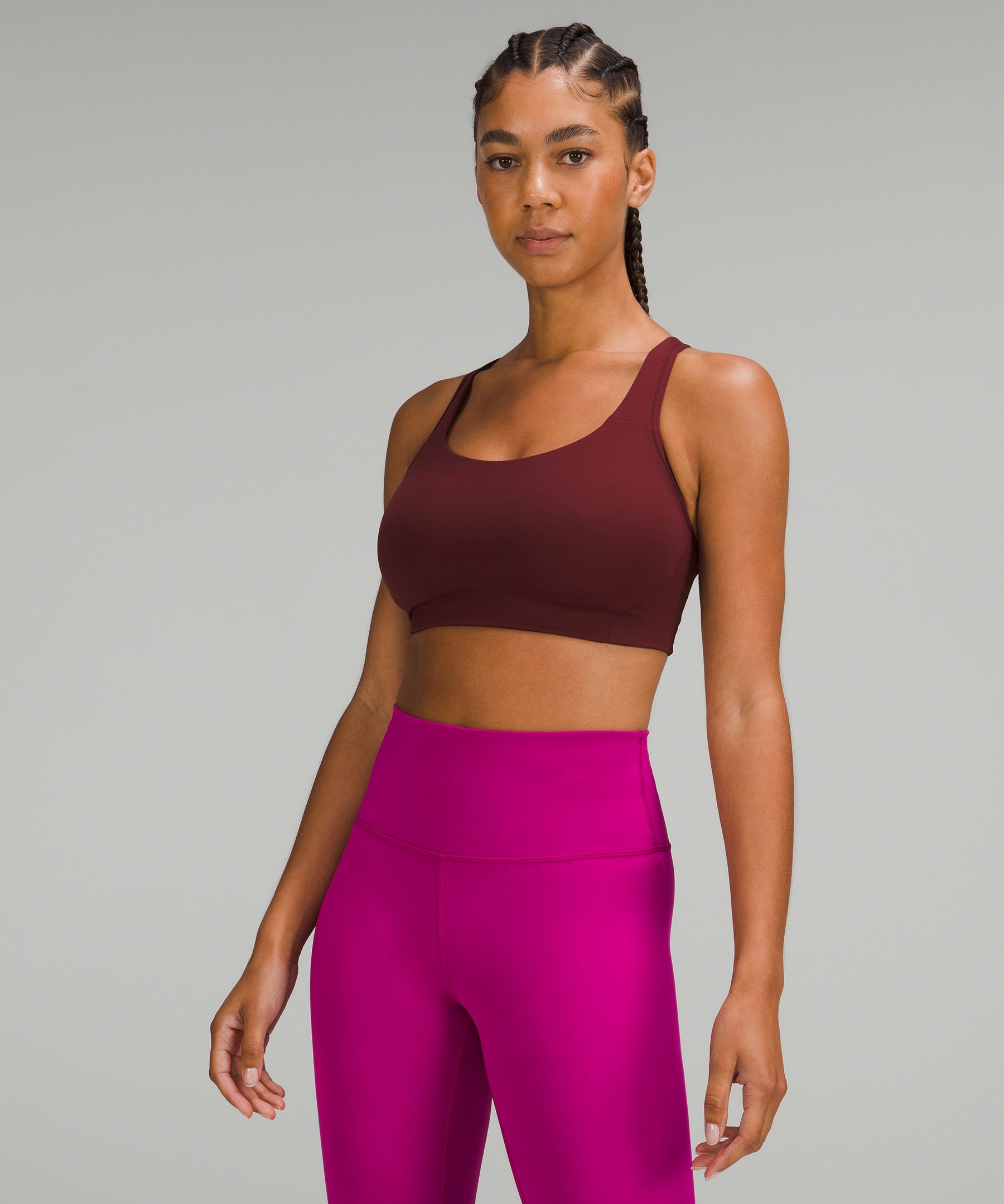 lululemon athletica, Intimates & Sleepwear, Lululemon Run Times Bra High  Support Be Cups Cassis