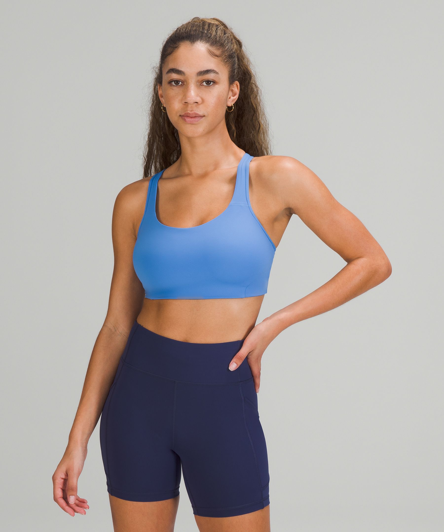 Lululemon All Powered Up Bra Medium Support, A-g Cups In Blue Nile |  ModeSens