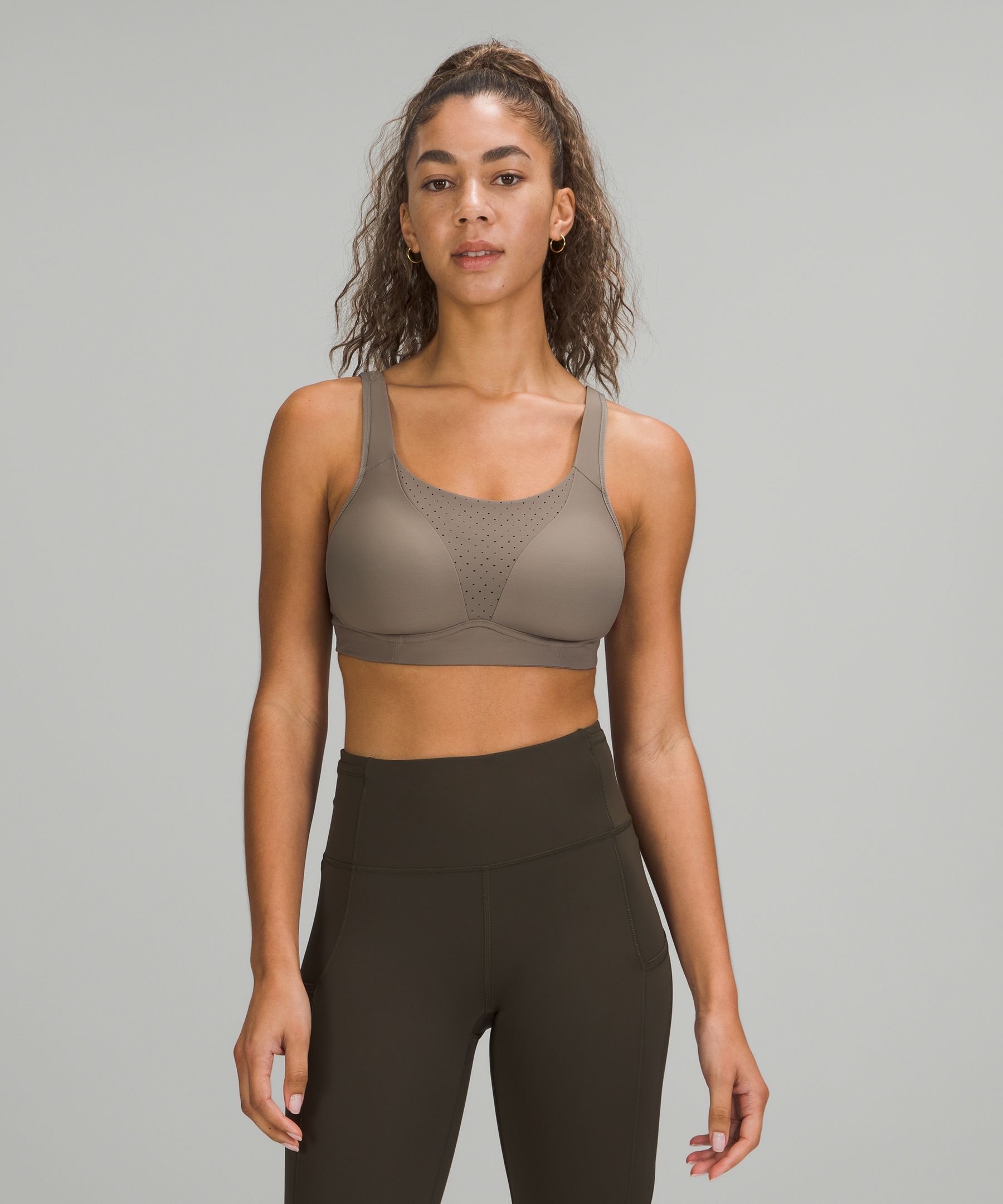 Lululemon Run Times Bra High Support, B-g Cups In Dark Olive