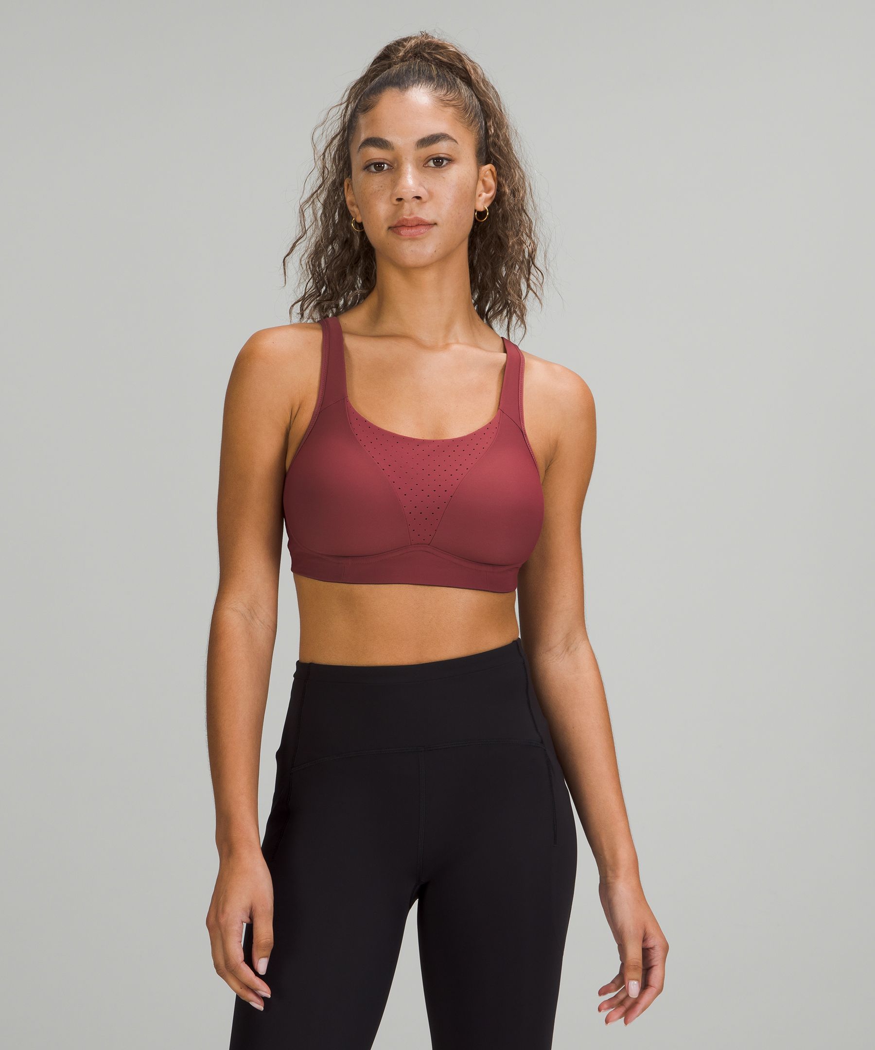 Lululemon Run Times Bra High Support, B-g Cups In Mulled Wine