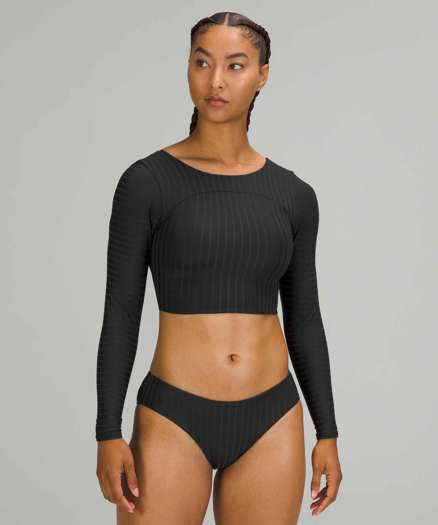 Long sleeve swim store top crop