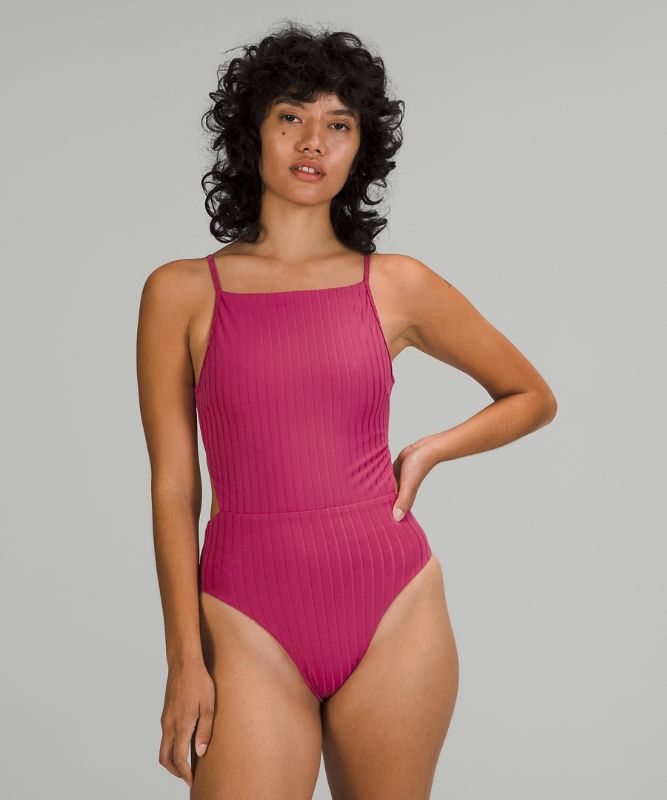 Ribbed HN Cross-Back One-Piece