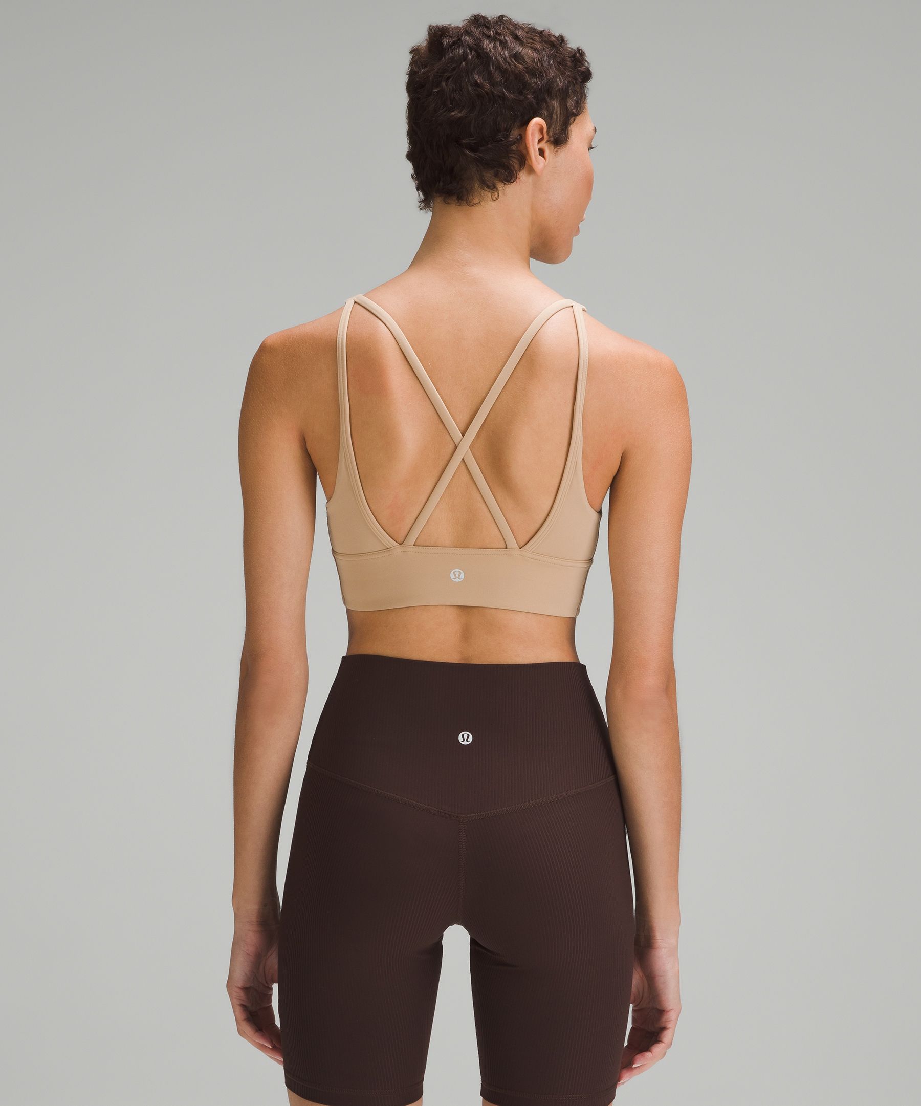 Lululemon In Alignment Longline Bra In Neutral