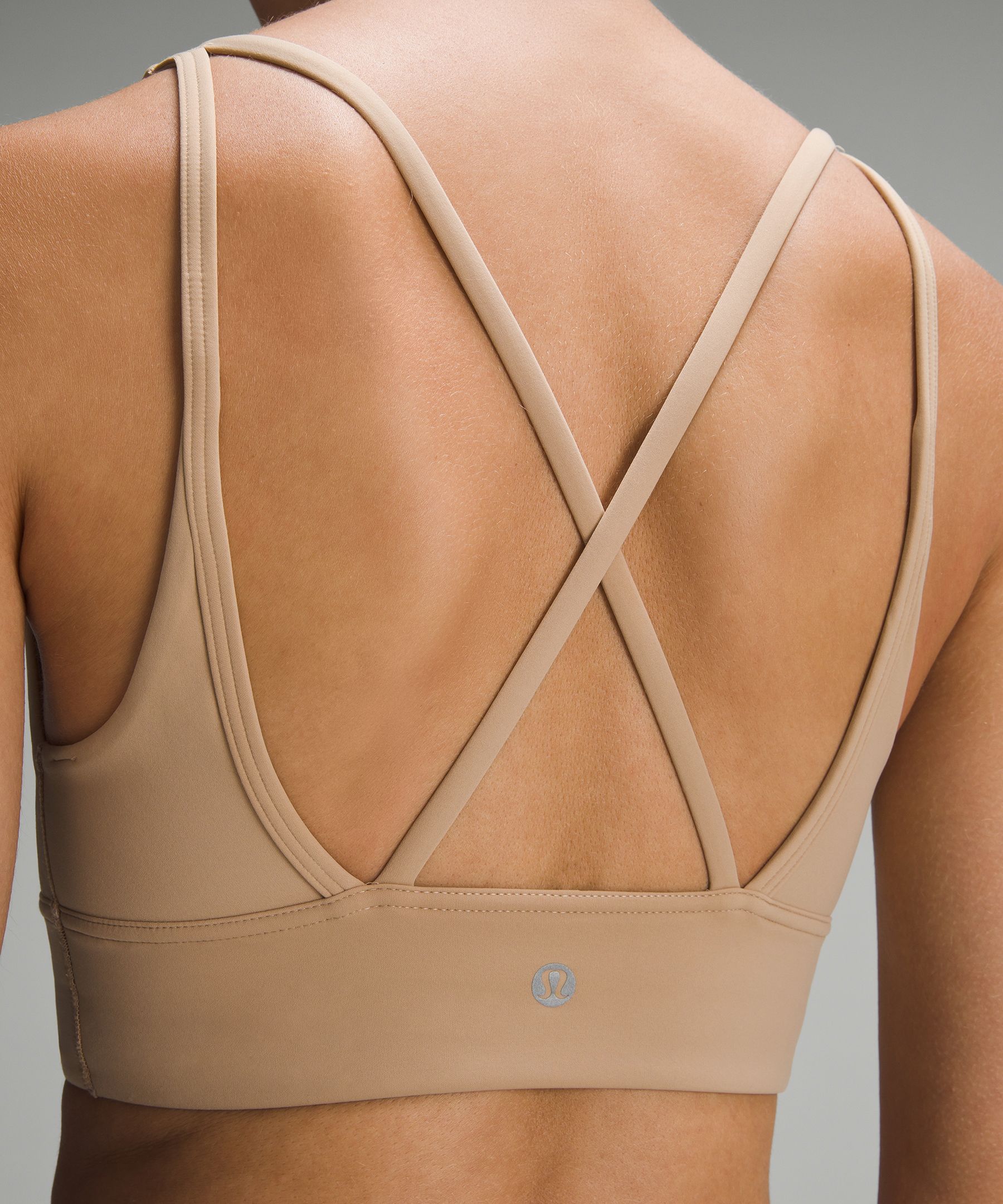 Lululemon In Alignment Longline Bra In Neutral