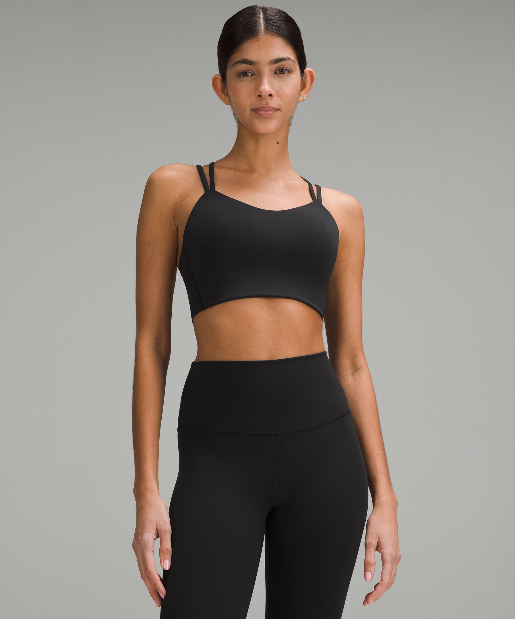 Shop Lululemon Like A Cloud Longline Bra Light Support, B/c Cup In Black