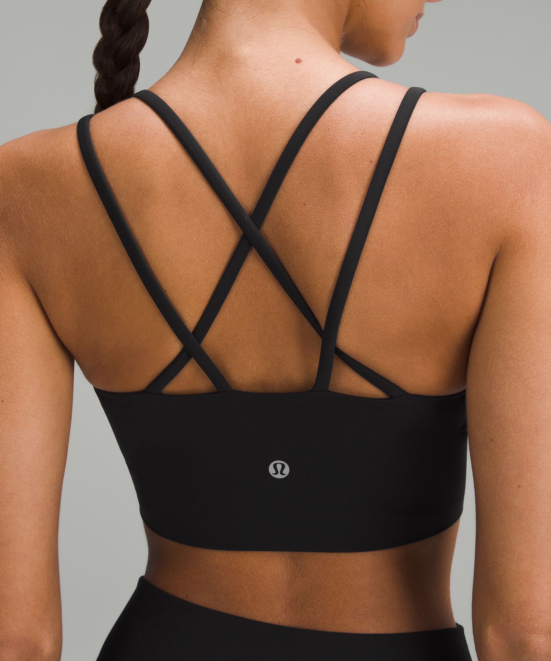 Shop Lululemon Like A Cloud Longline Bra Light Support, B/c Cup In Black