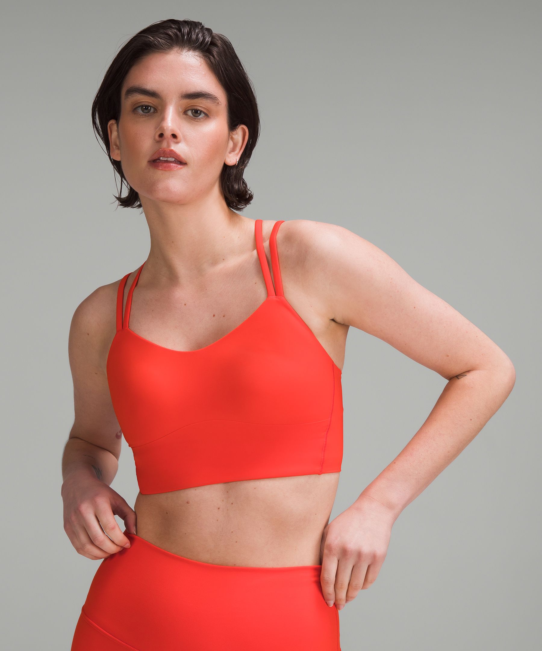 Racerback RED longline sports bra Size: S