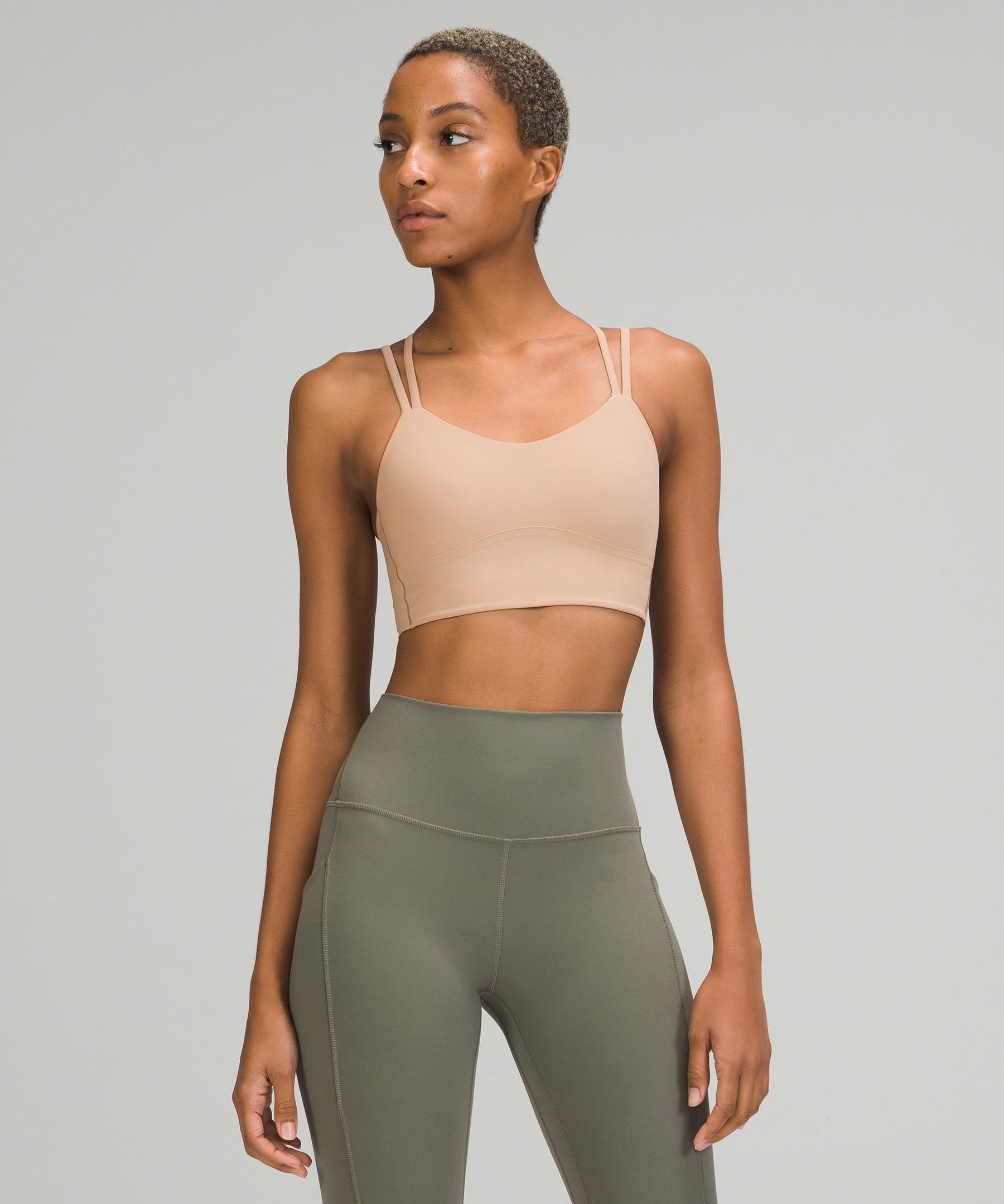 Lululemon Like A Cloud Longline Bra Light Support, B/c Cup In Almond Butter