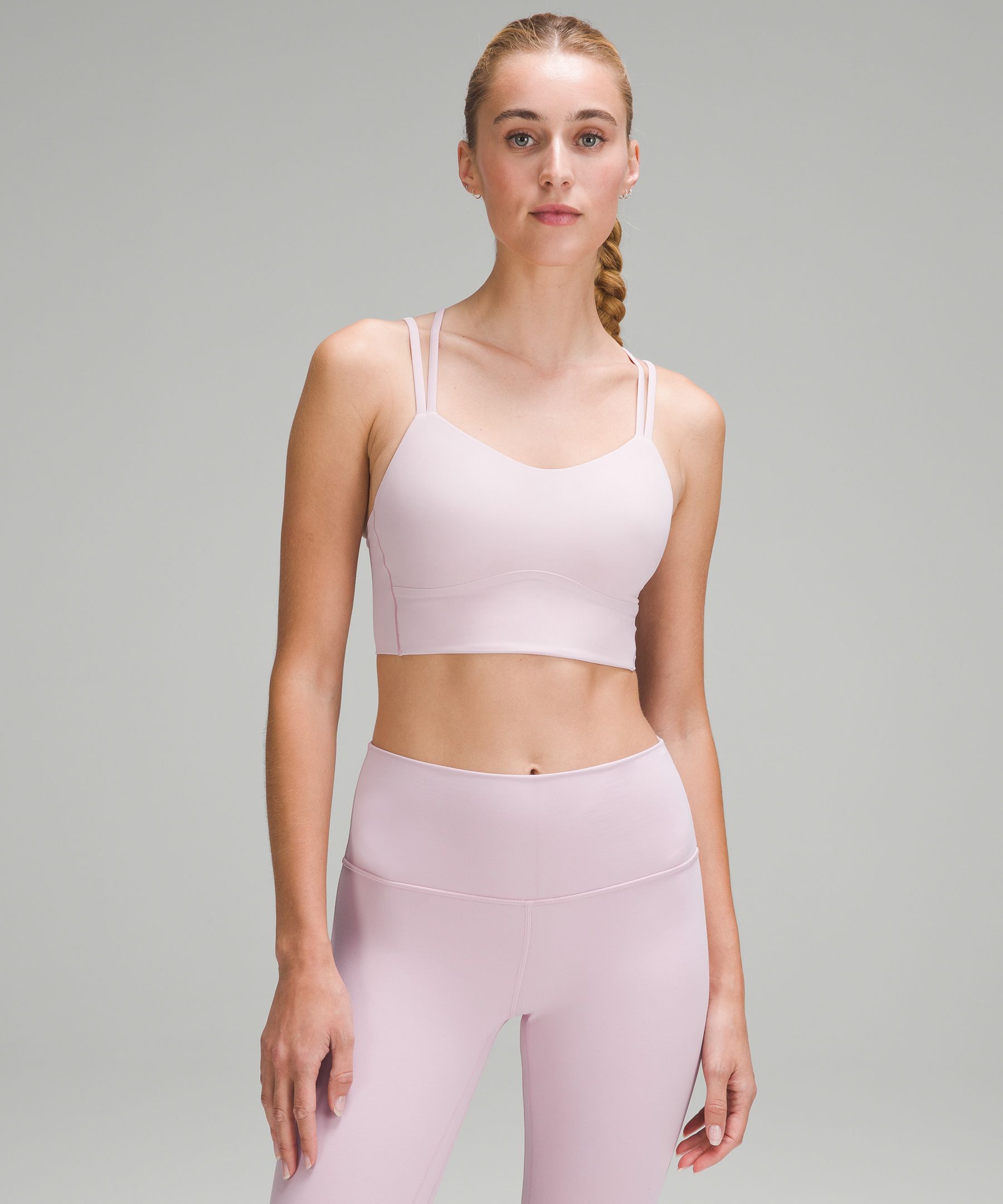 Lululemon Like A Cloud Longline Bra Light Support, B/c Cup In Pink Peony