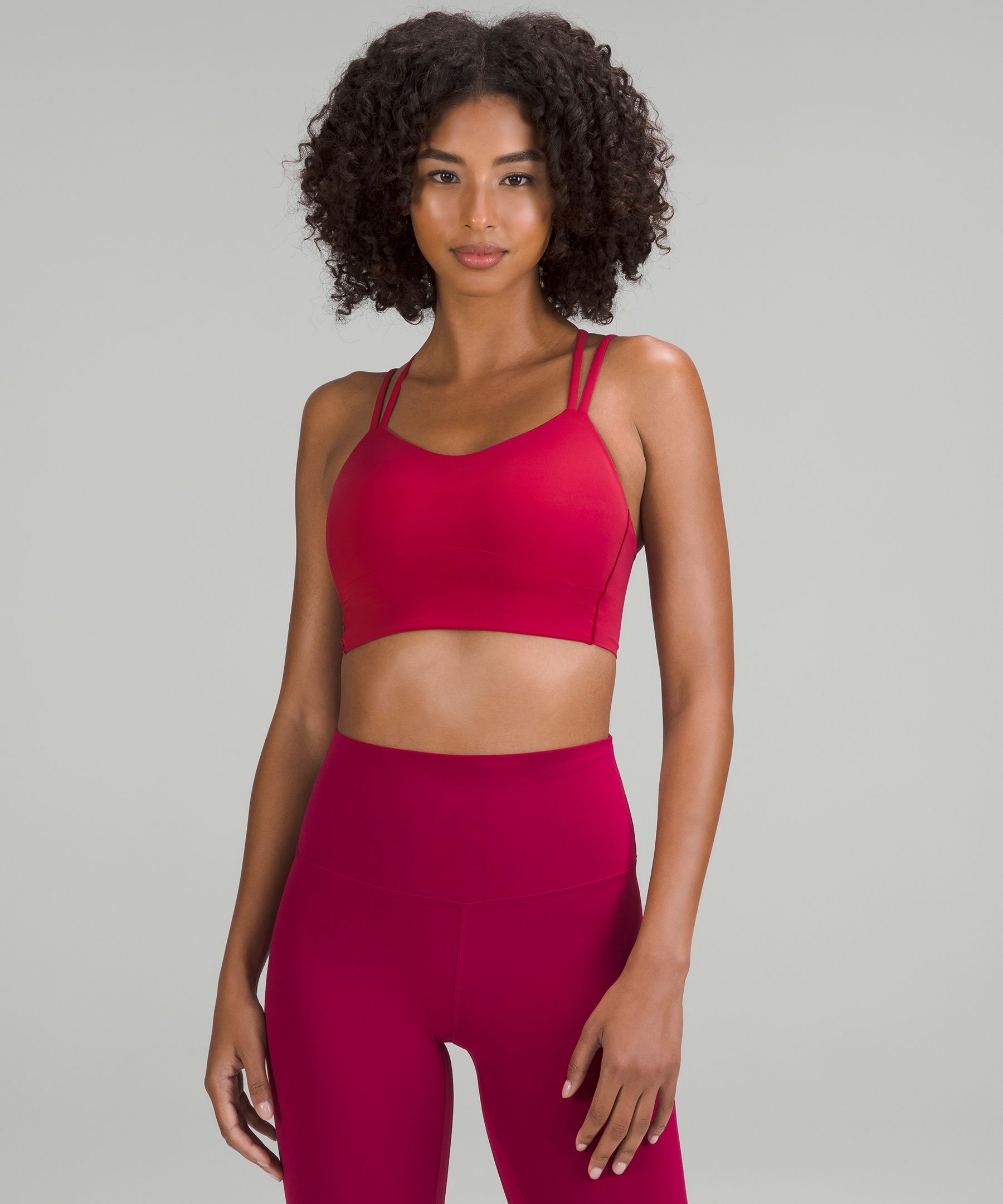 Lululemon Like A Cloud Longline Bra Light Support, B/c Cup In Red Merlot