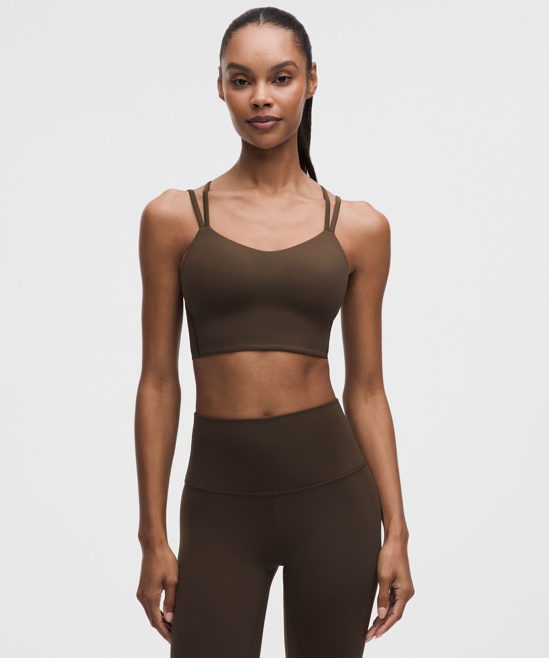 lululemon – Women’s Like a Cloud Longline Sports Bra Light Support, B/C Cup – Color Brown – Size 14