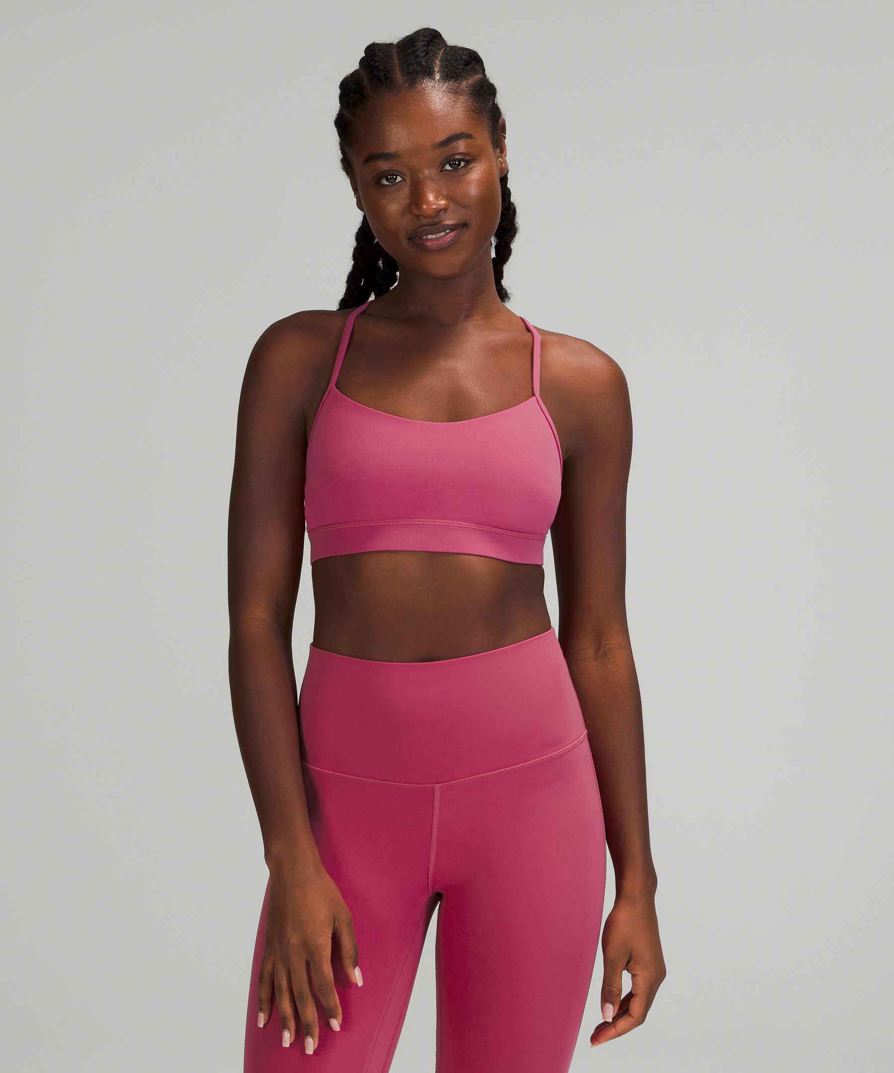 Lululemon Flow Y Nulu Bra Light Support, A-c Cups In Pink Lychee