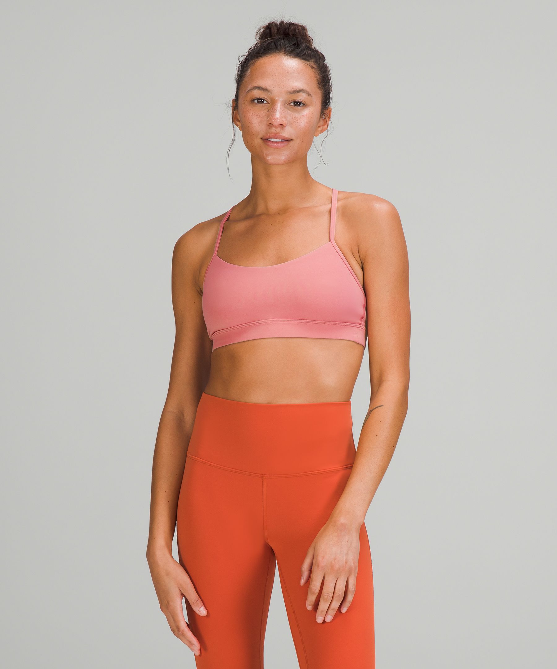 Lululemon Flow Y Nulu Bra Light Support, A-c Cups In Pink Blossom