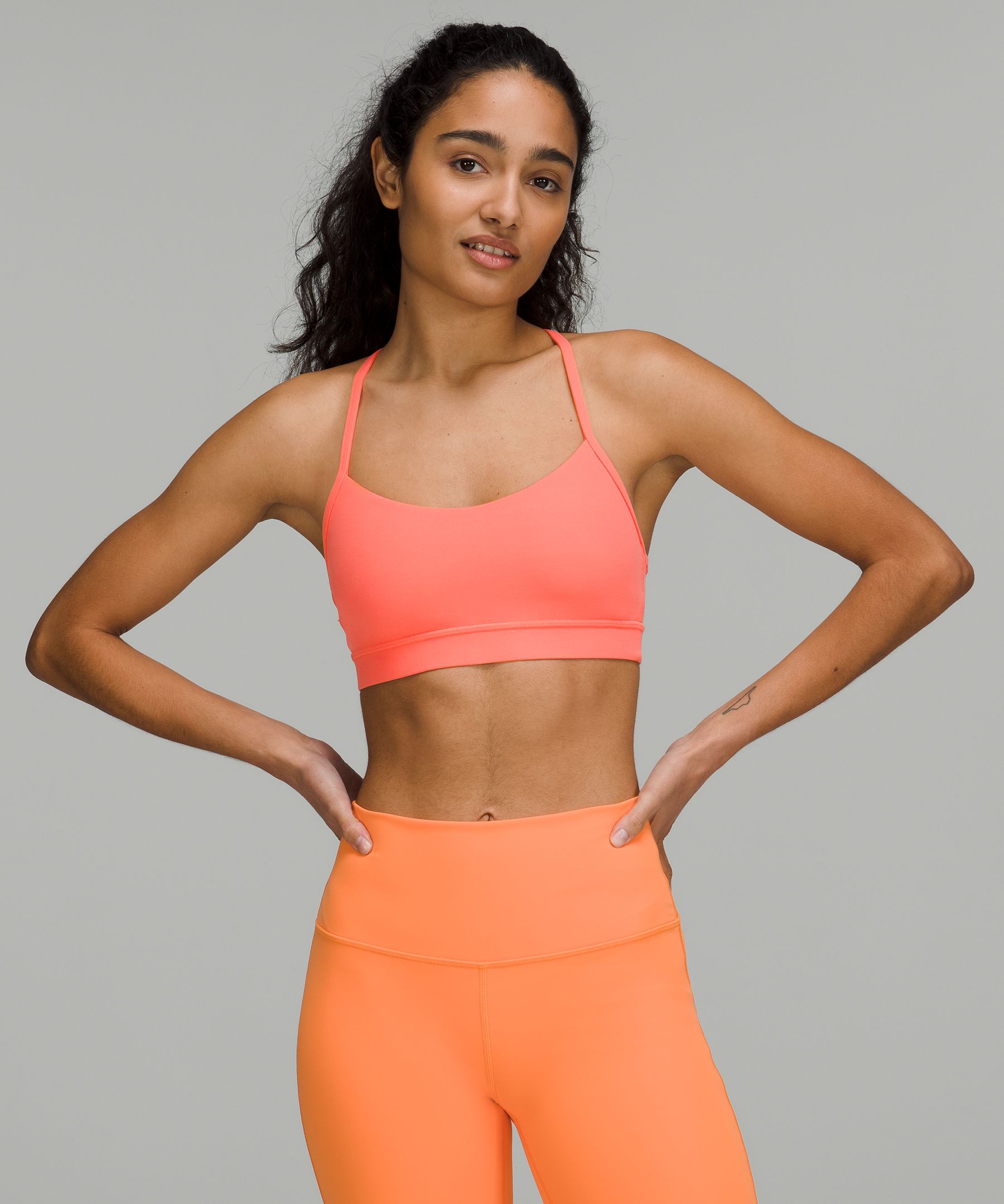 Lululemon Flow Y Nulu Bra Light Support, A-c Cups In Raspberry Cream