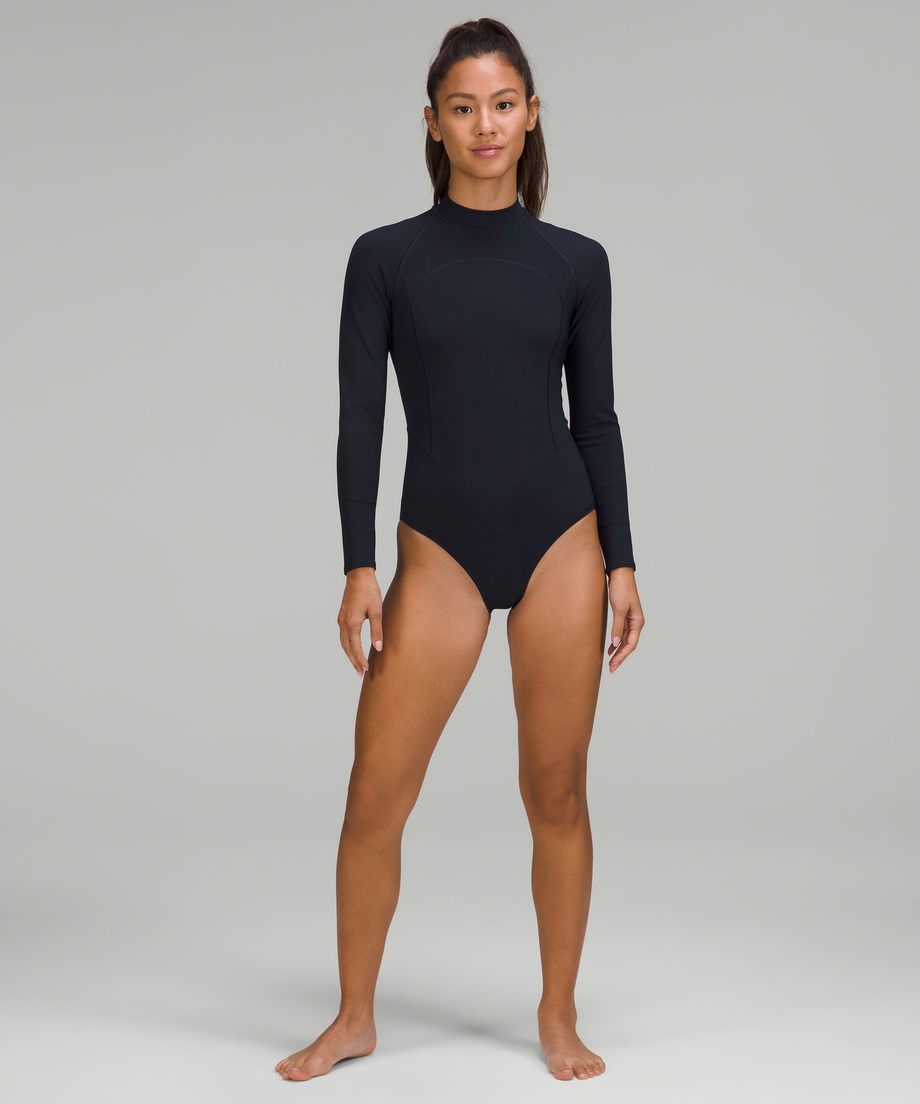 Long sleeve zip unitard - black – FB LONDON