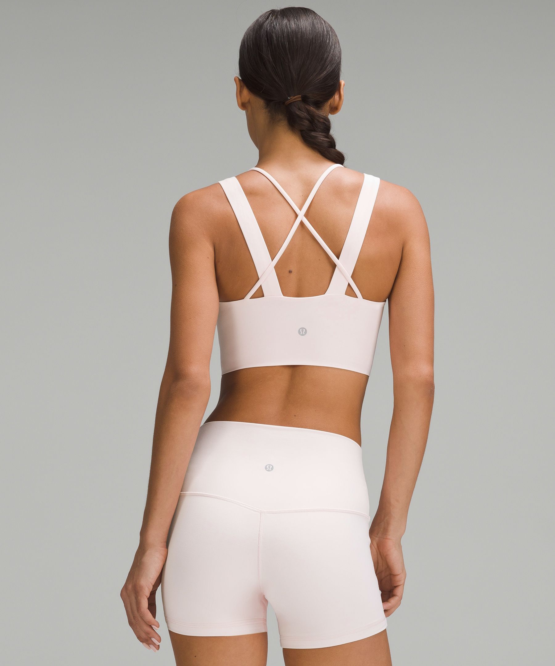 Shop Lululemon Like A Cloud Longline Bra Light Support, D/dd Cup In Strawberry Milkshake