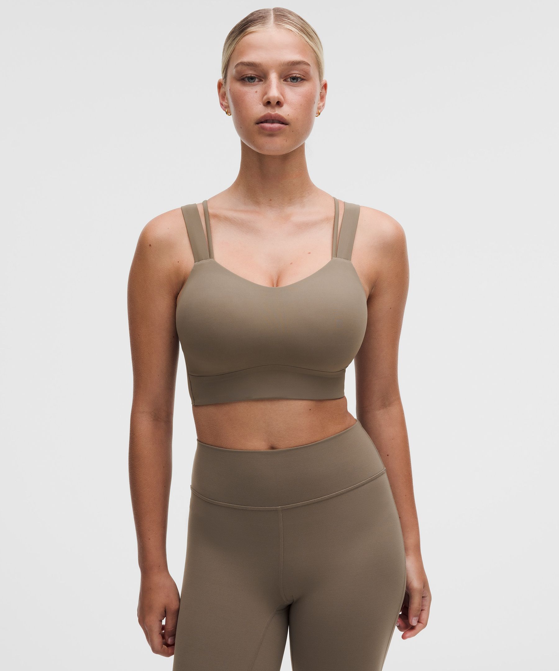 lululemon – Women’s Like a Cloud Longline Sports Bra Light Support, D/DD Cup – Color Brown – Size 14