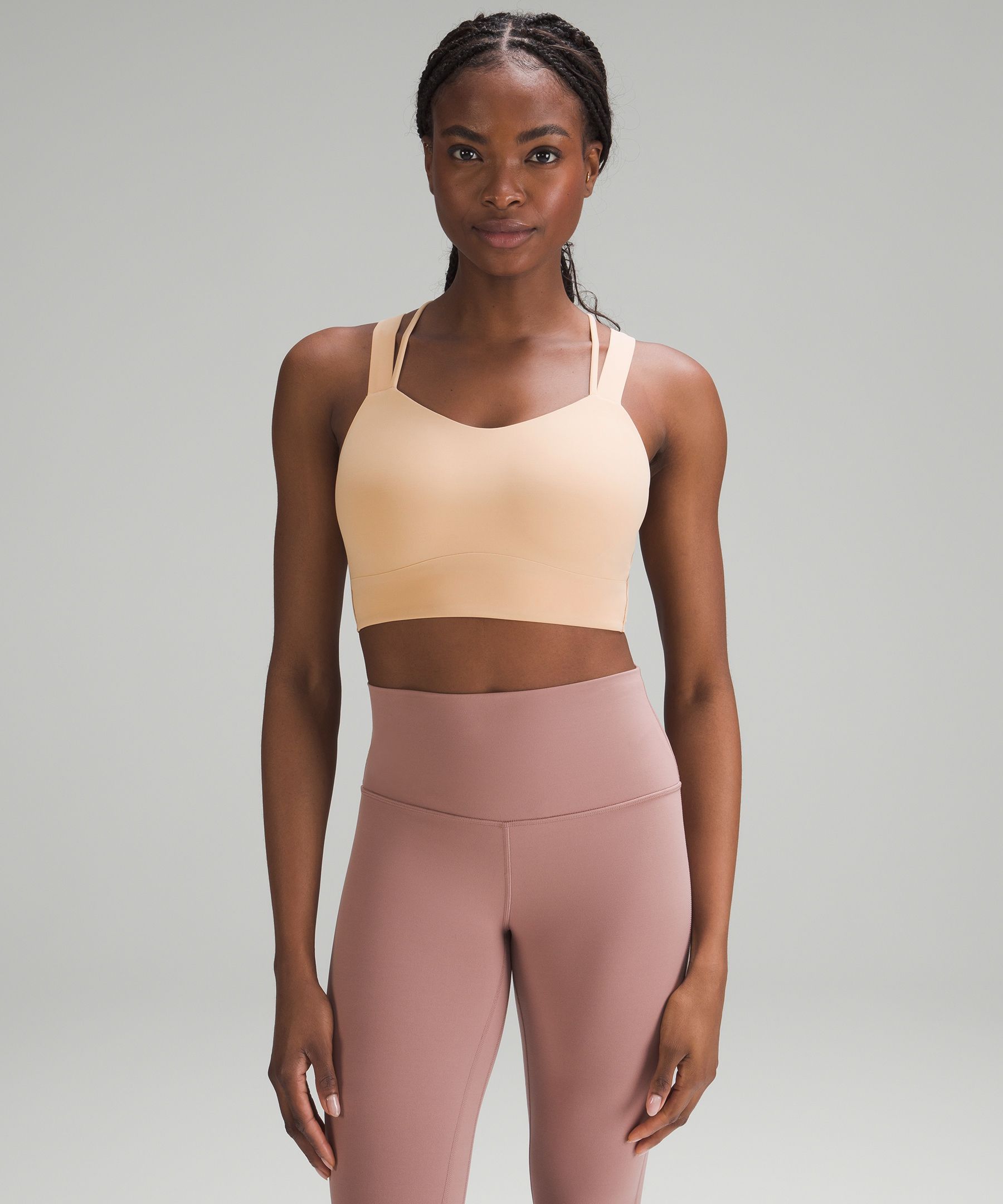 Lululemon Like A Cloud Longline Bra Light Support, D/dd Cup In Dew Pink