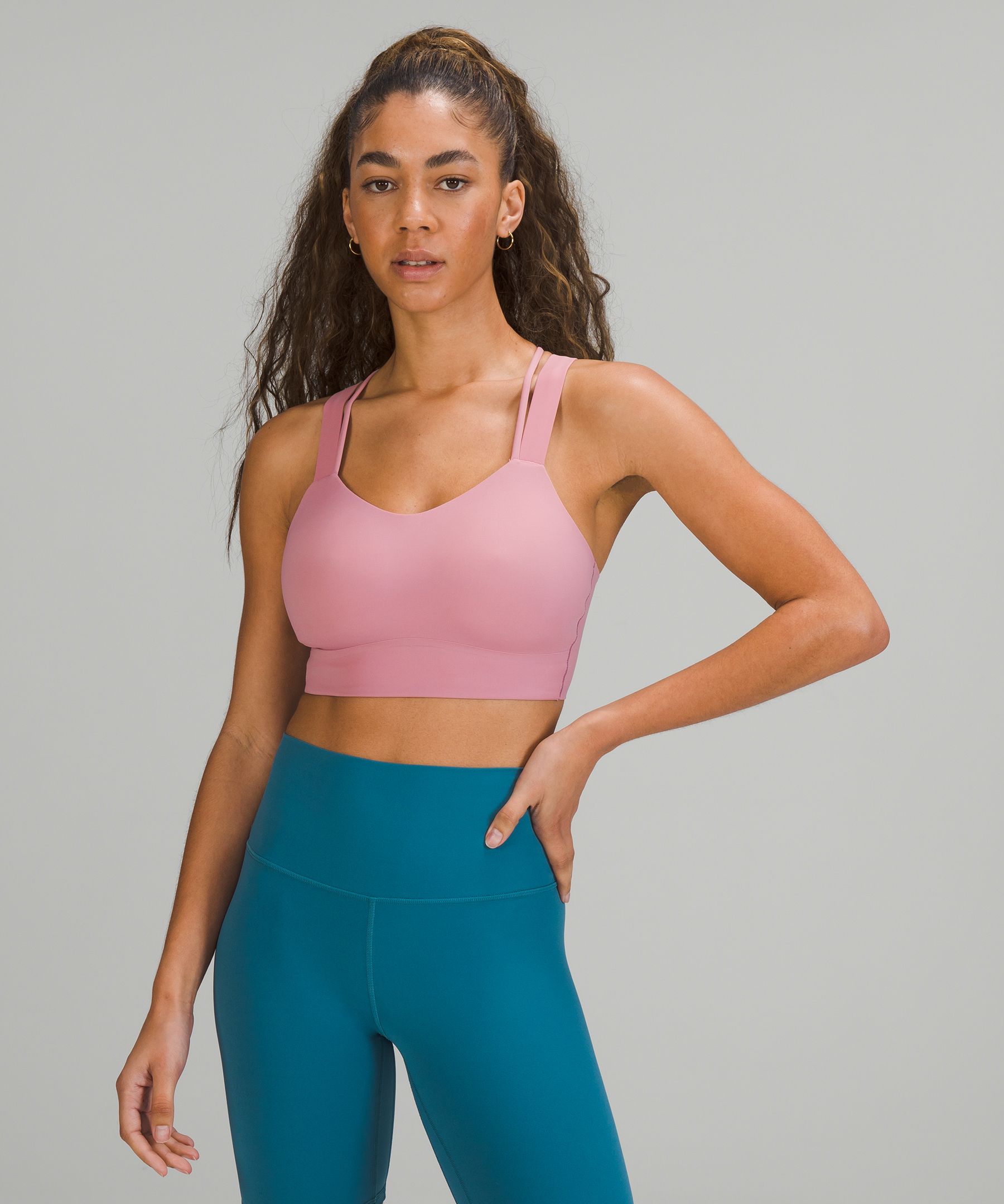 Lululemon Like A Cloud Longline Bra Light Support, D/dd Cup In Pink Taupe