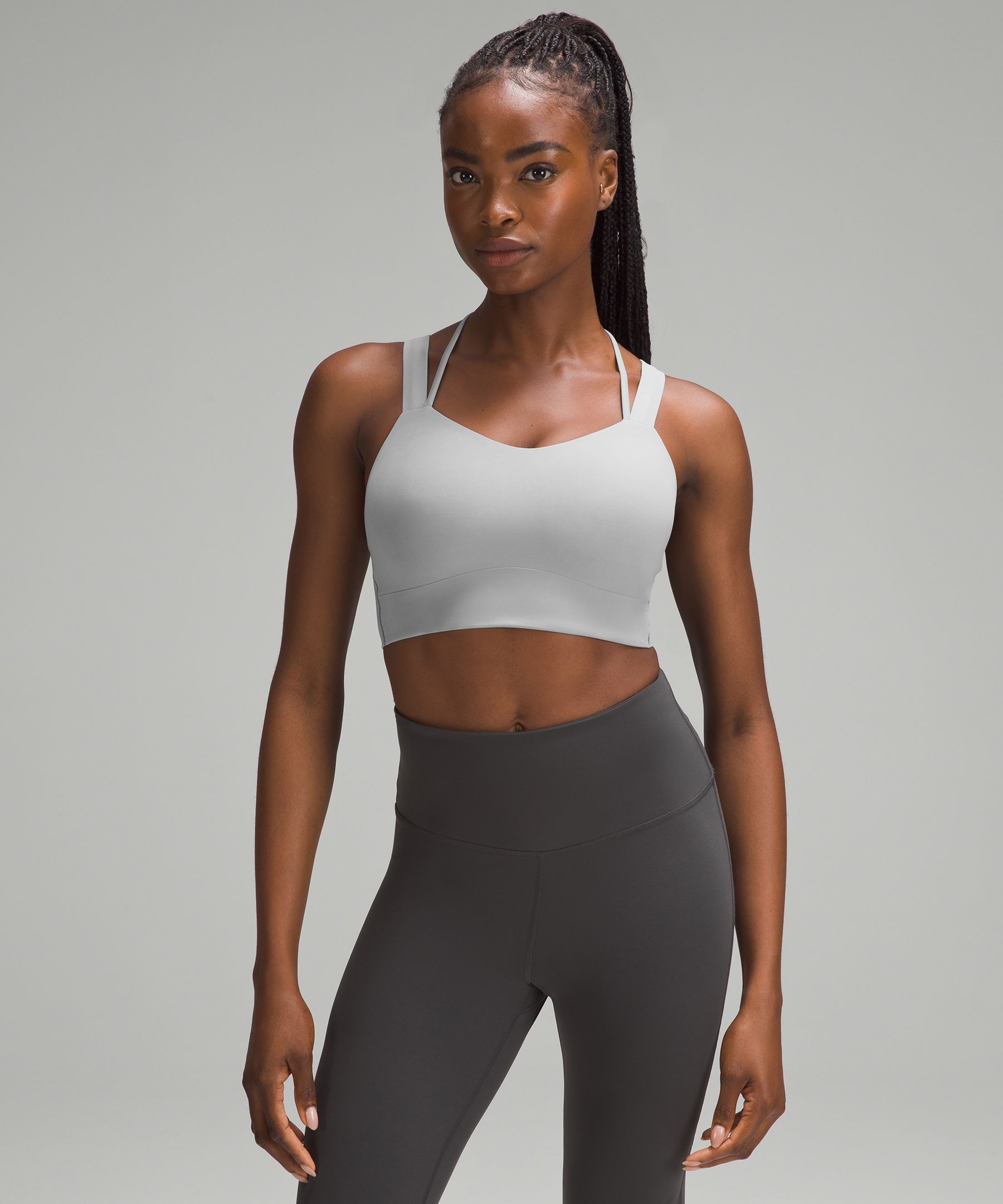 Women's High Support Fitness Sports Bra - Grey - Grey, Black