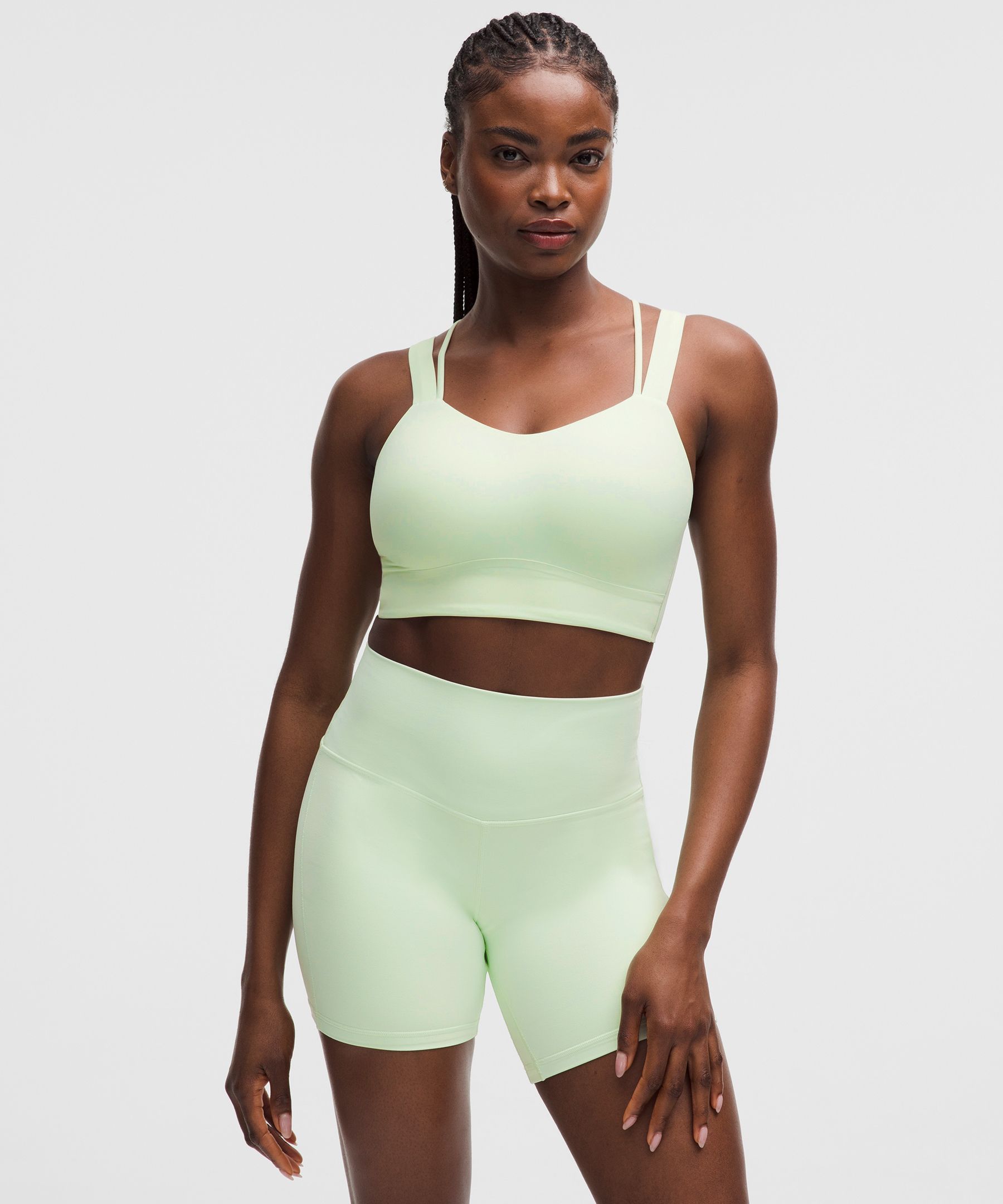 lululemon – Women’s Like a Cloud Longline Sports Bra Light Support, D/DD Cup – Color Green/Pastel – Size 14