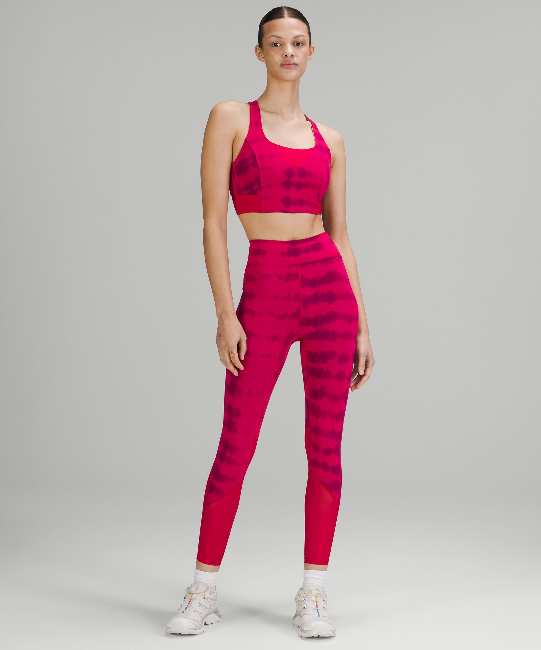 Women's Mesh Panel Sports Bra & Leggings Set