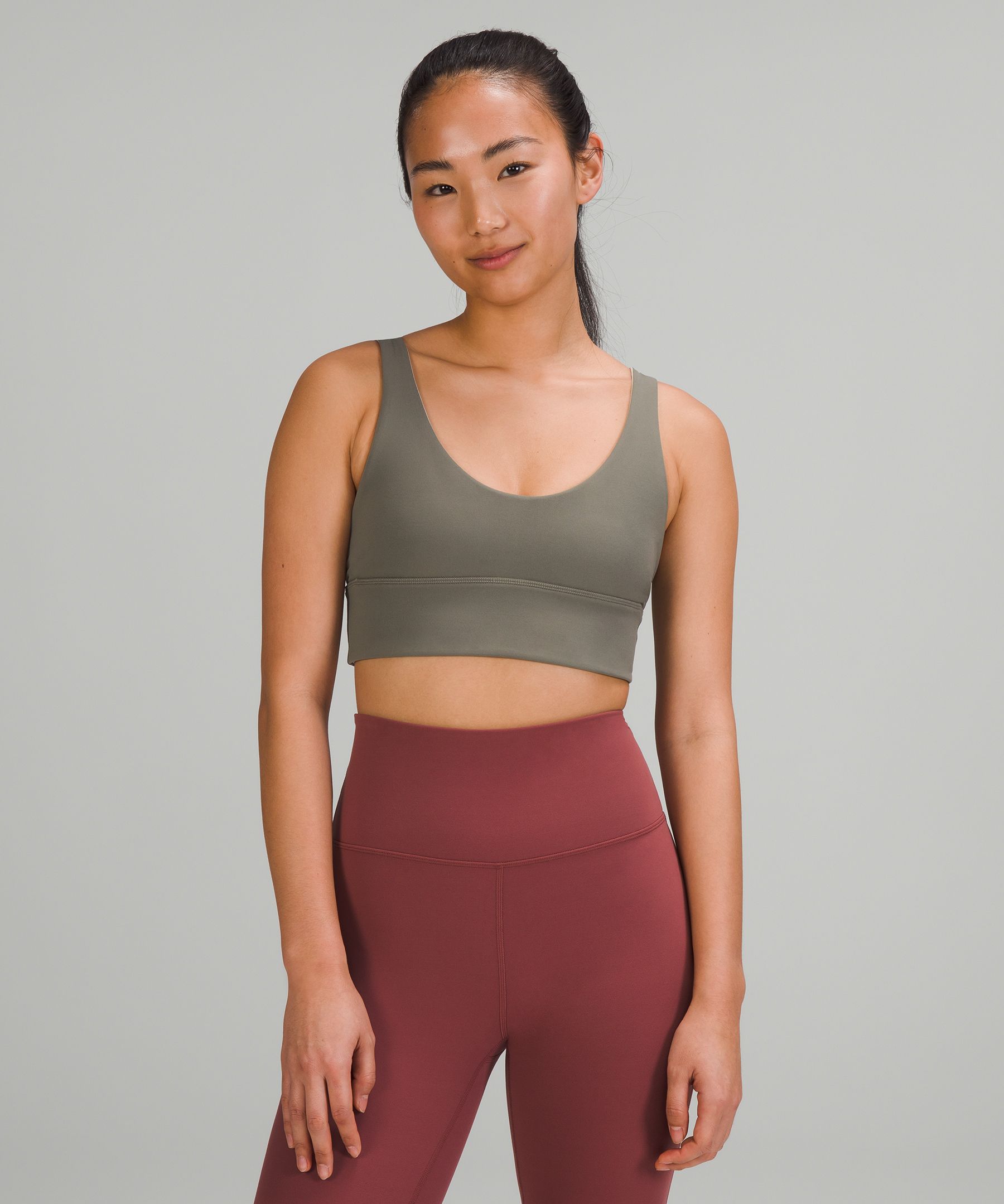 Lululemon Align™ Reversible Bra Light Support, A/b Cup In Bronze  Green/butternut Brown