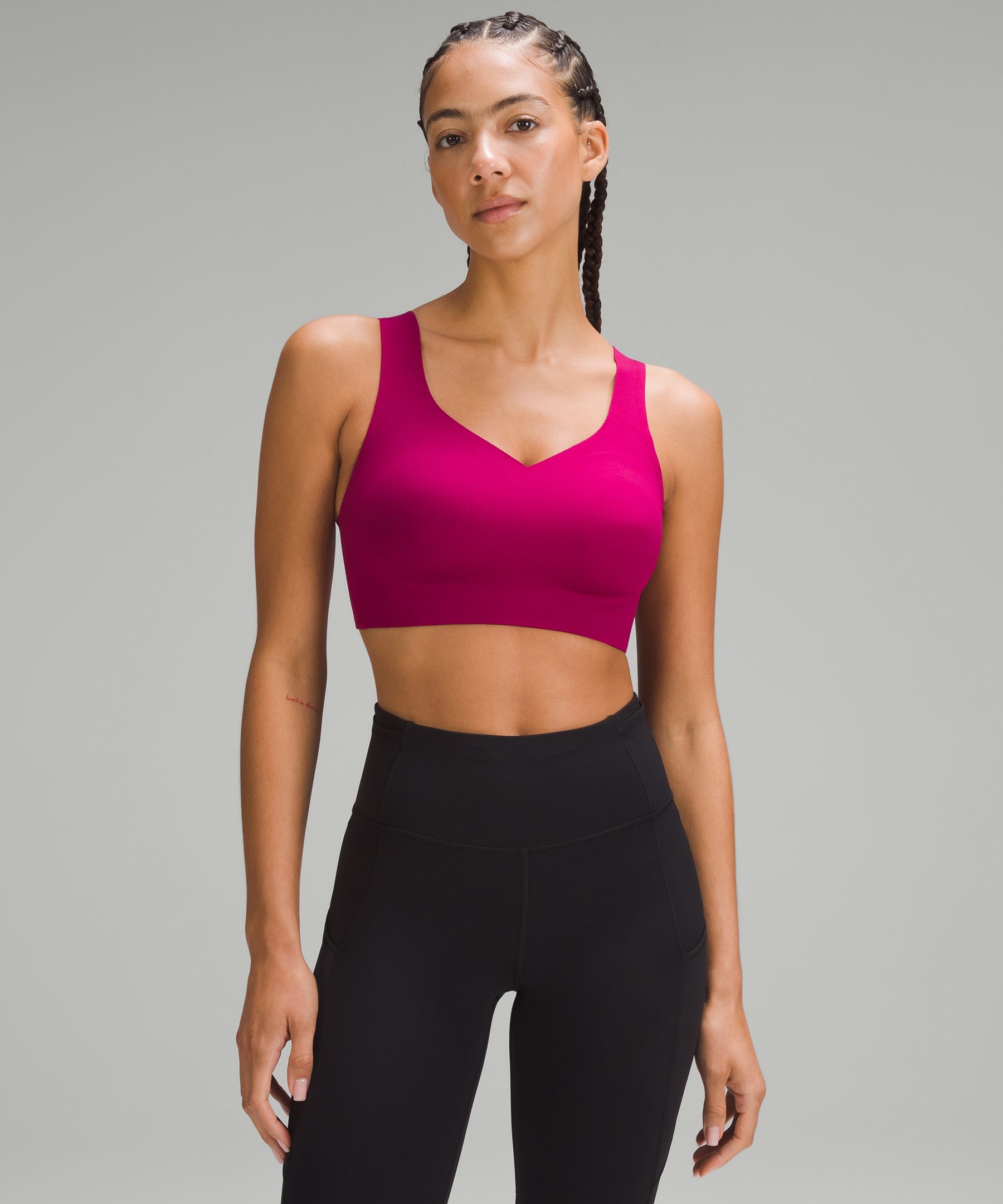 Lululemon Sports Bra Enlite Weave-Back 34D, Light Pink, High Support  Running