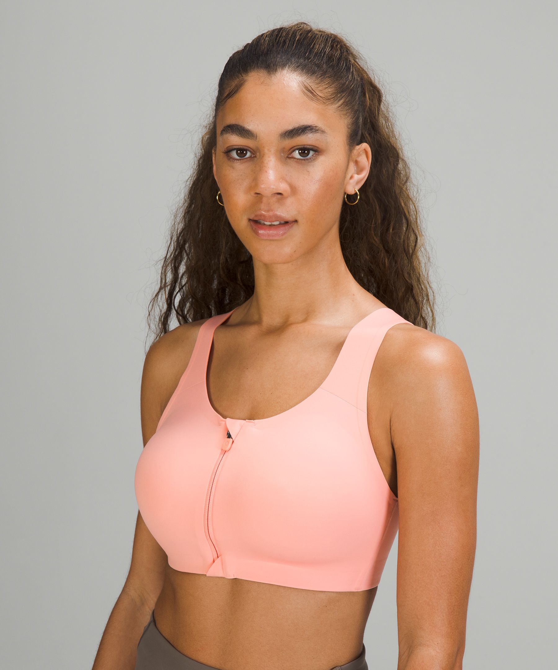 Lululemon Enlite Front-zip Bra High Support, A-ddd(e) Cups In Warped Grain  Artifact Black