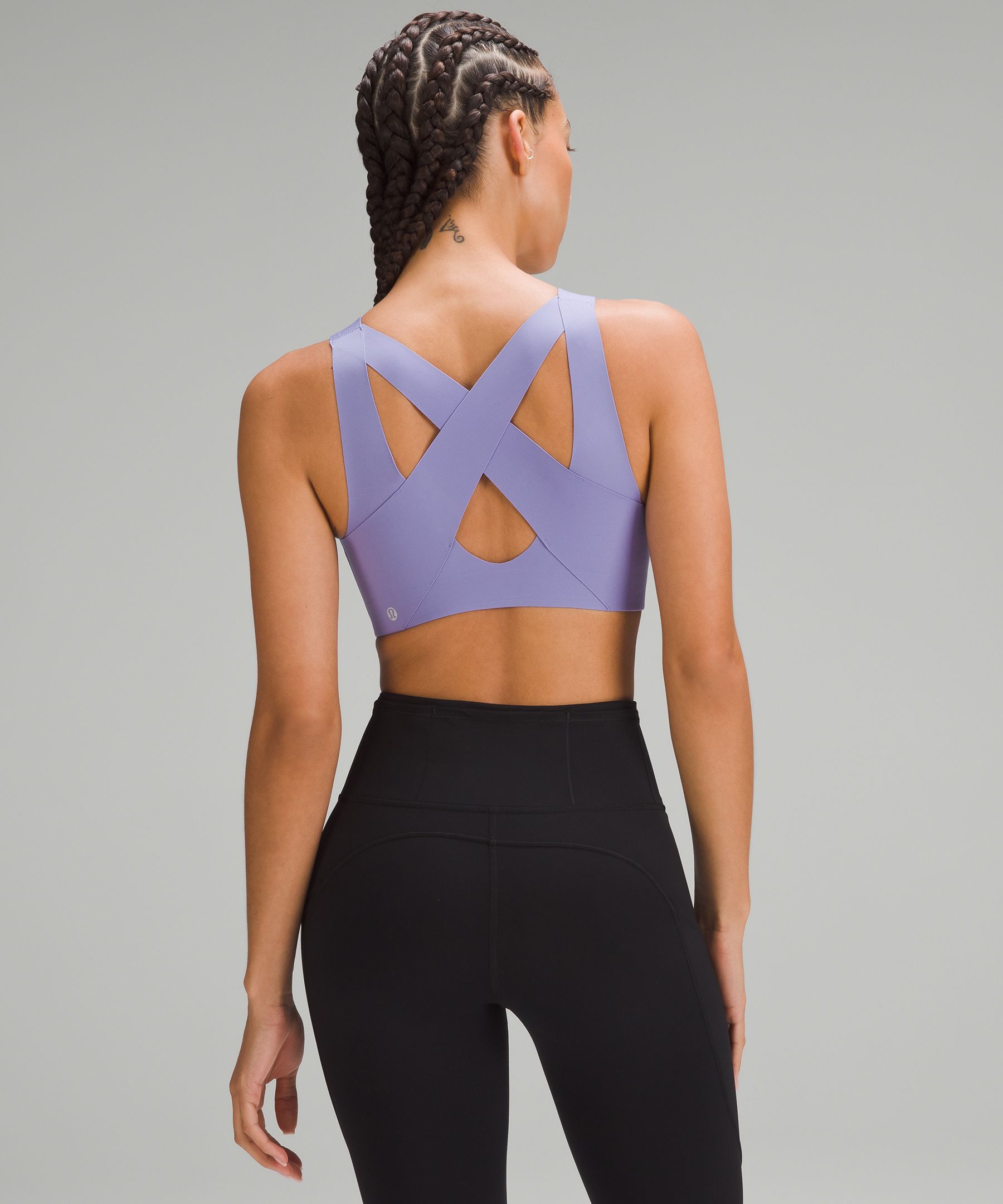 Lululemon Enlite Front-zip Bra In Purple