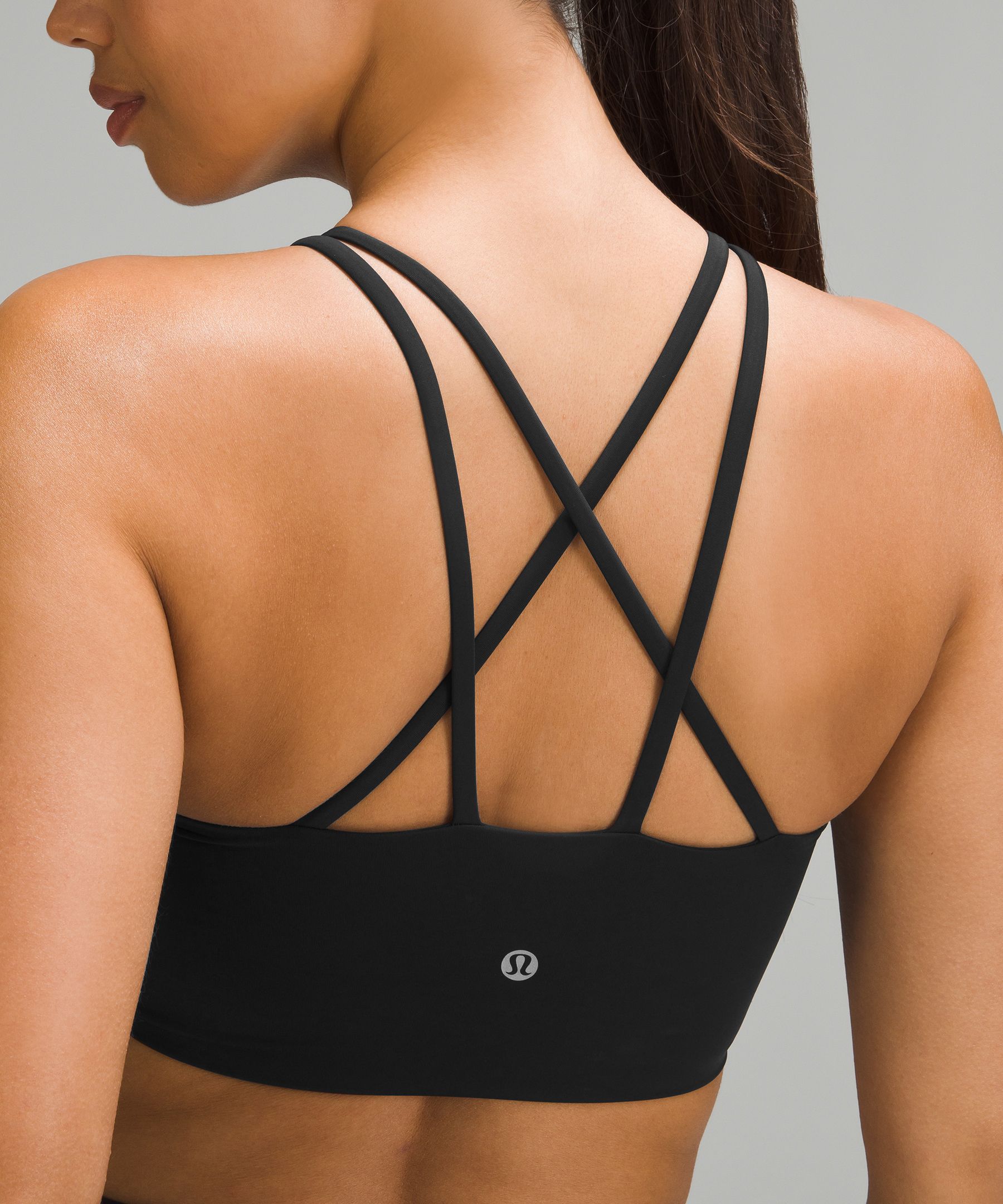 Lululemon black clip in long line bra - Agent Athletica