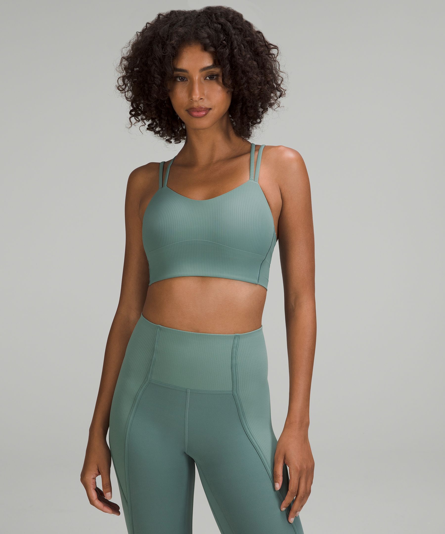 Like a Cloud Ribbed Longline Bra *Light Support, Charged Indigo