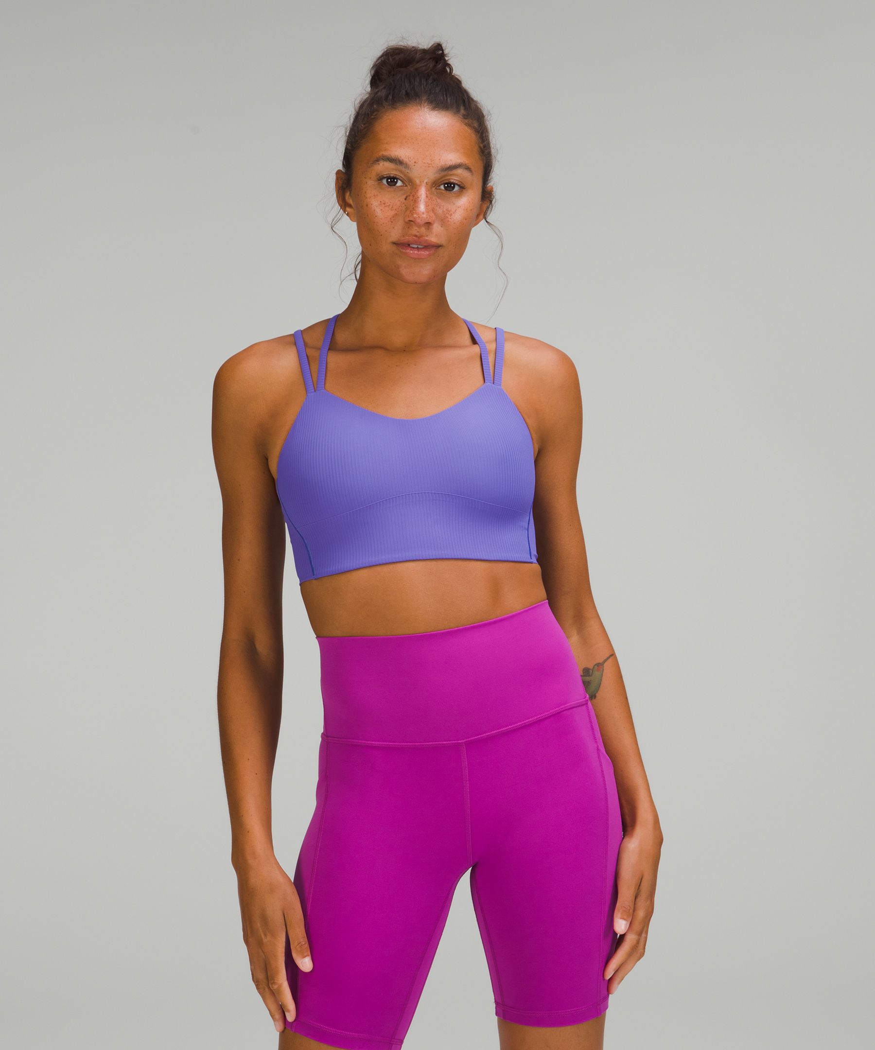 Lululemon Like A Cloud Ribbed Longline Bra Light Support, B/c Cup In Charged Indigo