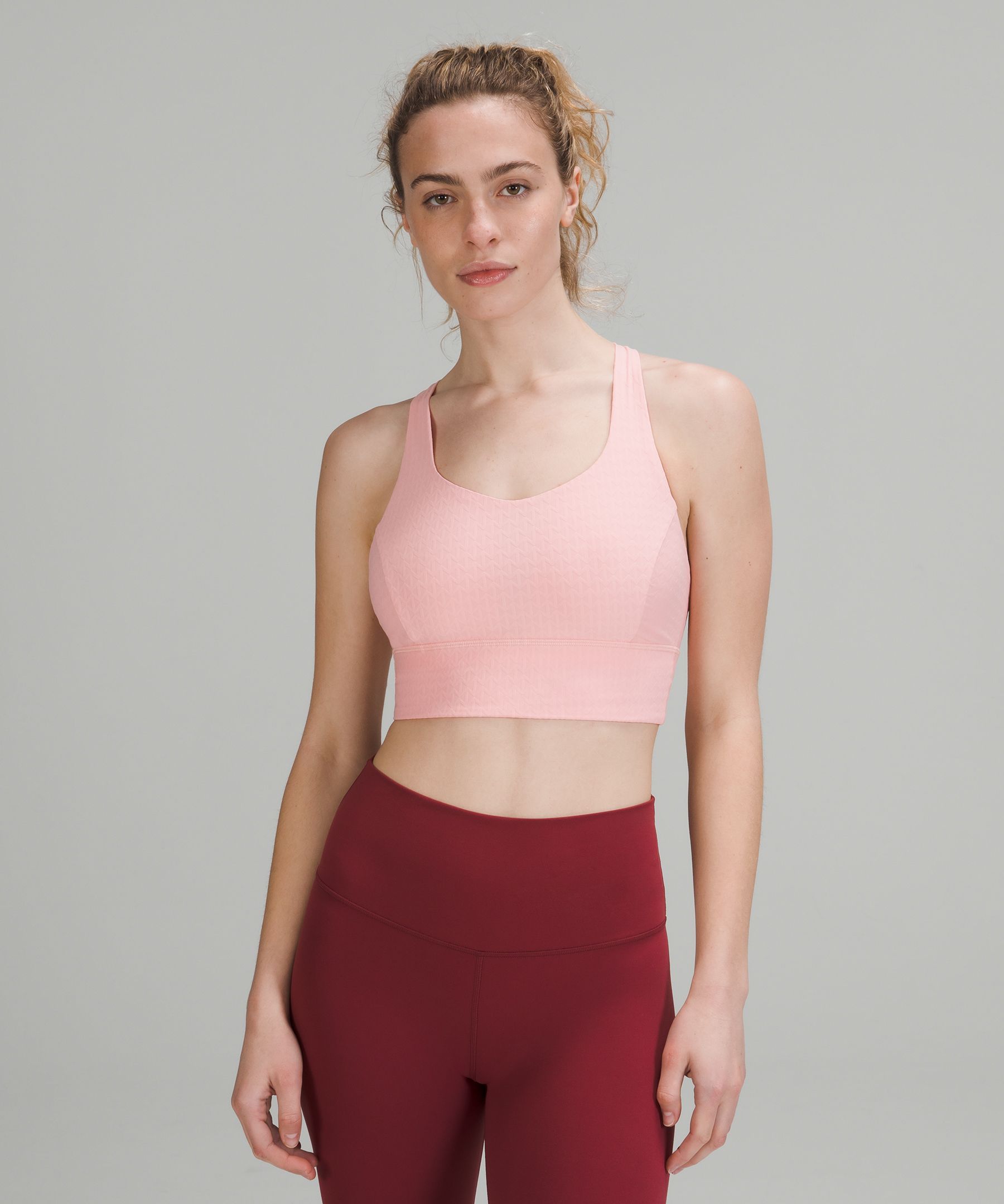 Lululemon Free To Be Serene Longline Bra Light Support, C/d Cup In Dew Pink