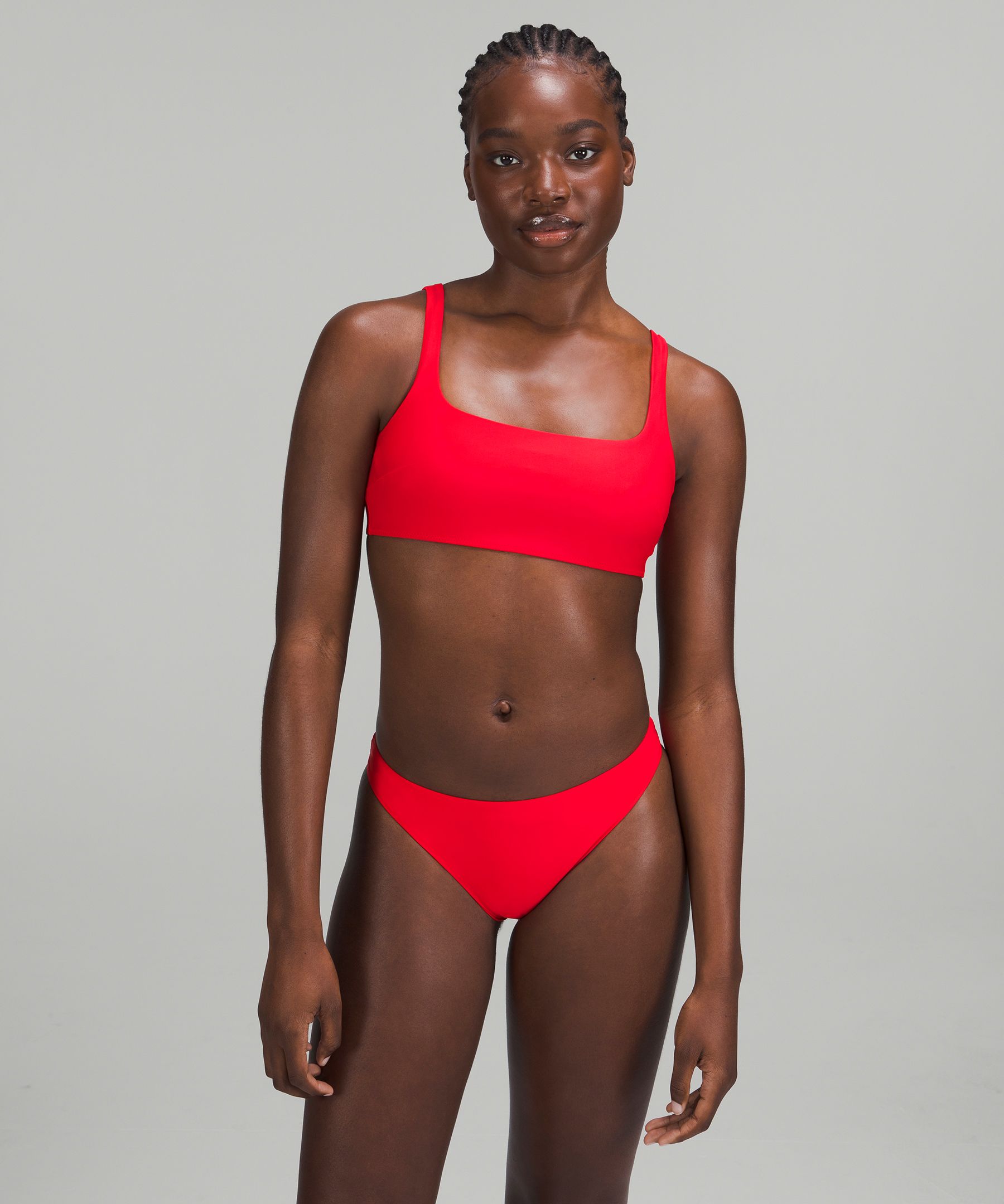 Lululemon Waterside Square-neck Swim Top B/c Cup In True Red