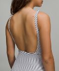 Waterside Square-Neck One-Piece Swimsuit *Smocked B/C Cup, Medium Bum Coverage