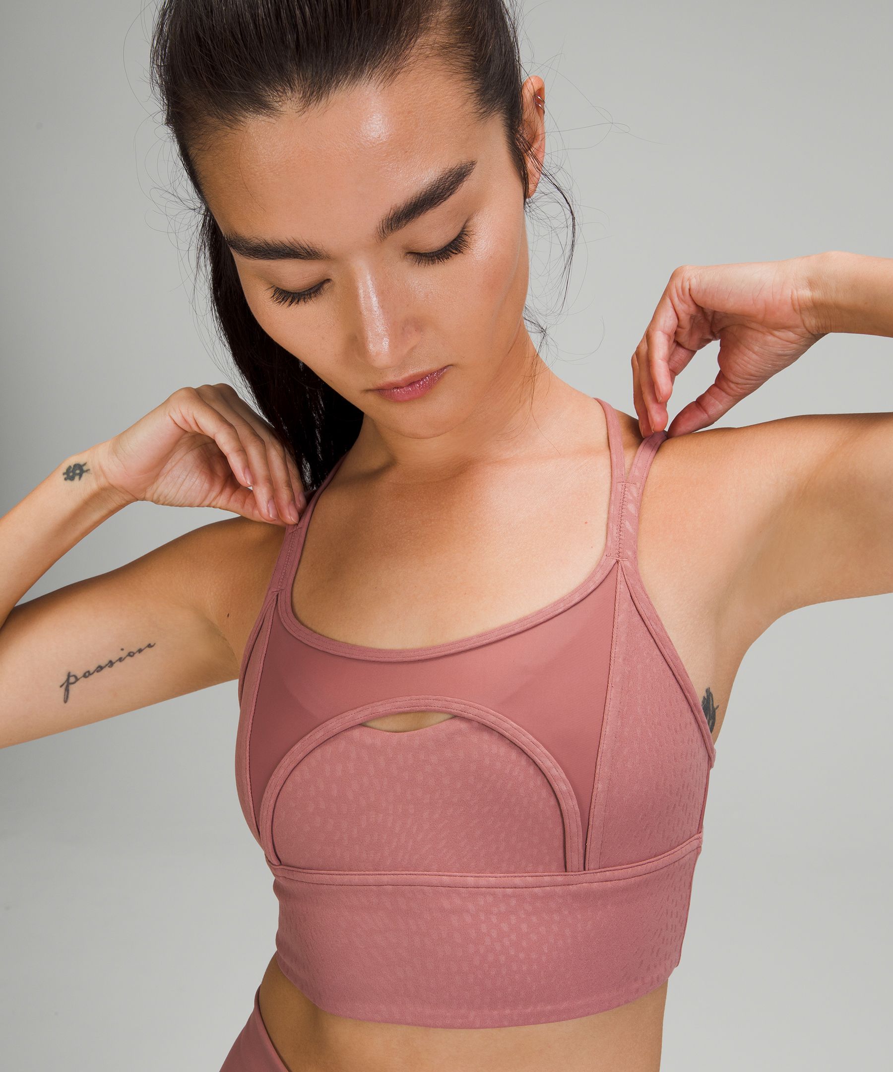 Nulu and Mesh-Back Shelf-Bra Yoga Tank Top